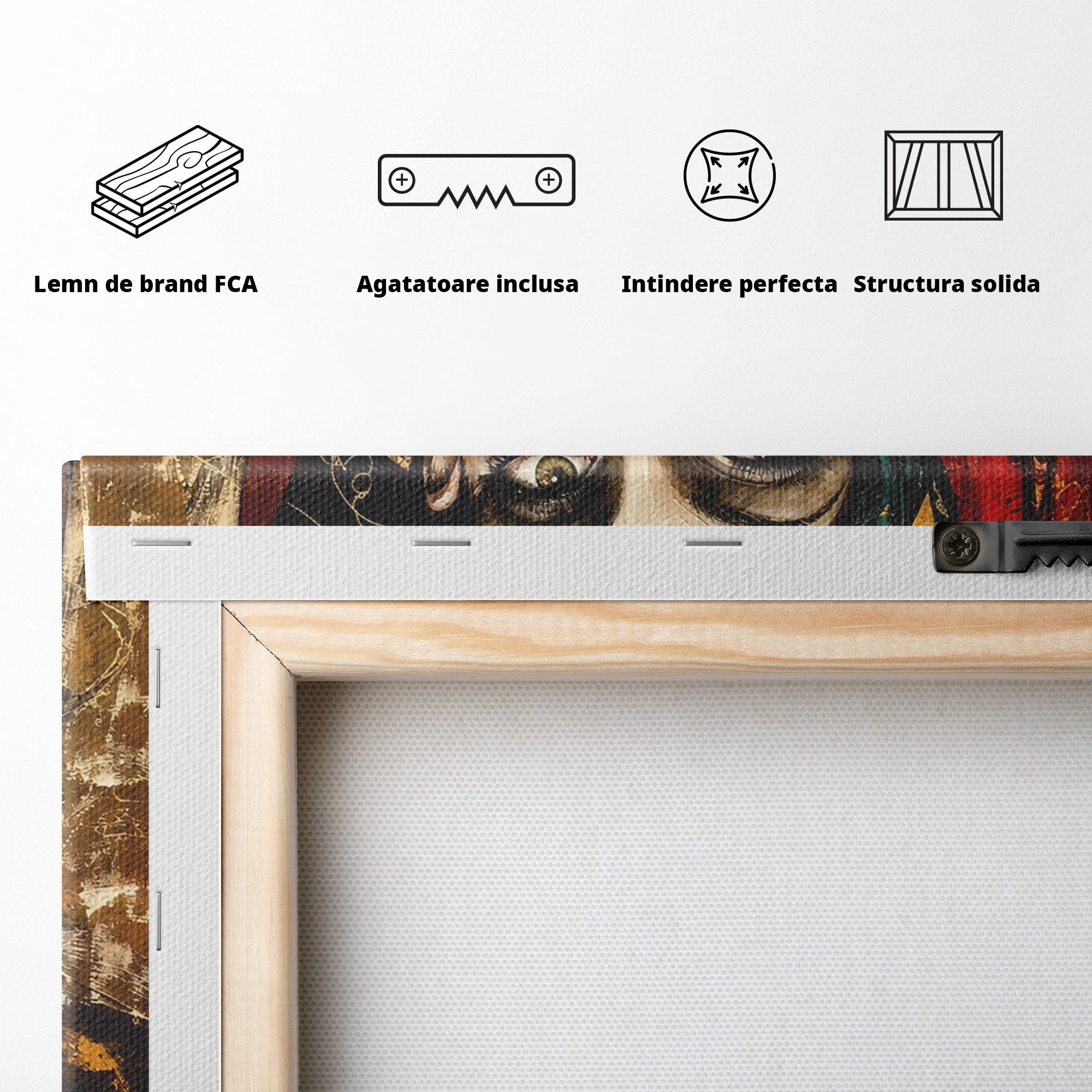 Tablou Canvas Premium LuxCanva® U1074, Misterul Privirii Cu Esarfa, Portret, Femeie, Esarfa, Arta, Dormitor, Culori Vibrante