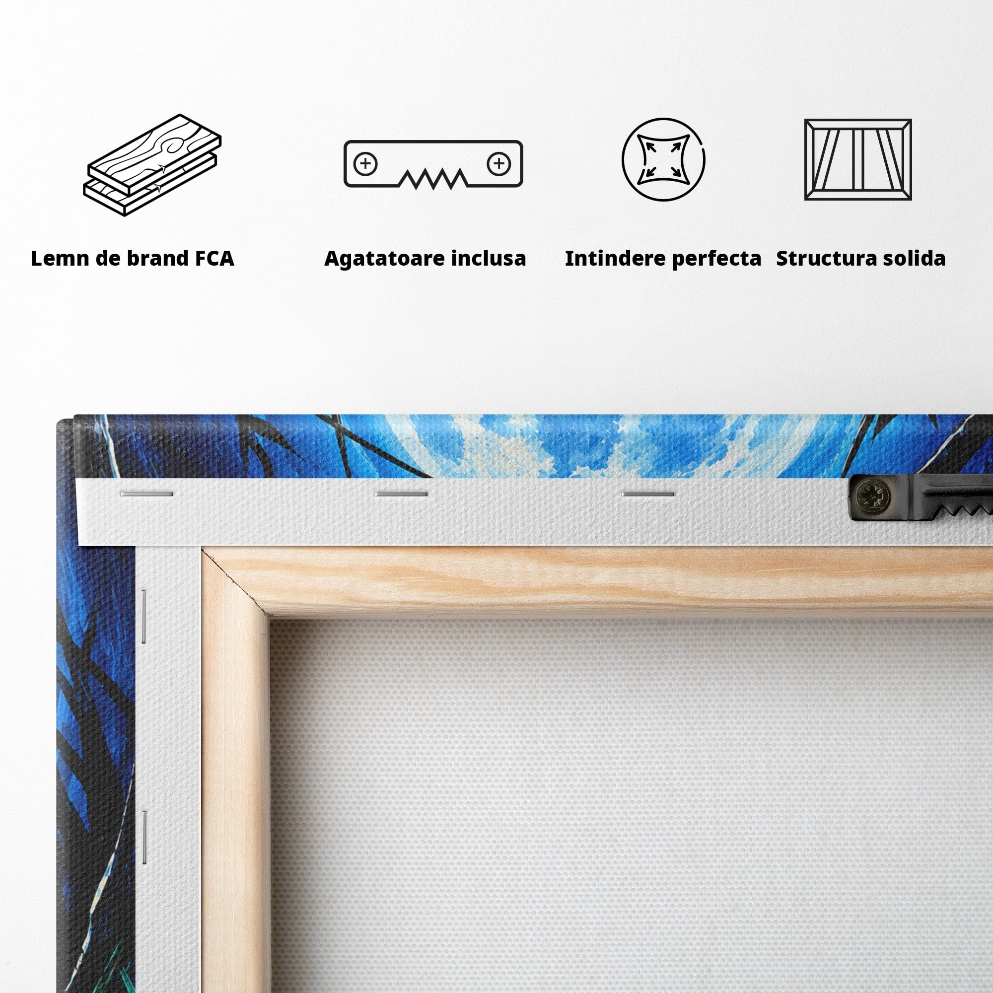 Tablou Canvas Premium LuxCanva® U1075, Ciuperci Sub Luna Plina, Noapte, Natura, Misterios, Ciuperci, Luna, Living, Culori Vibrante
