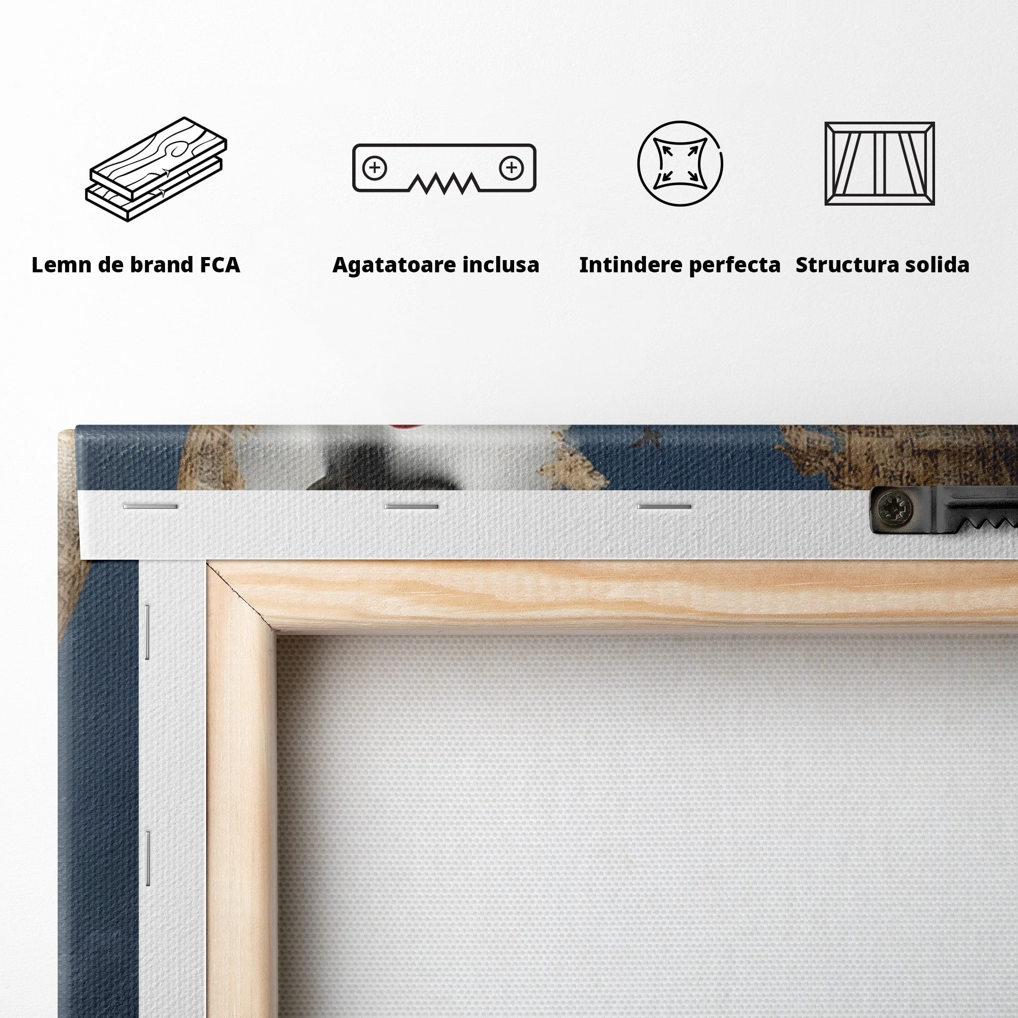 Tablou Canvas Premium LuxCanva® U1076, Fata Lunii, Surrealism, Luna, Chip, Barca, Cer, Living, Culori Vibrante