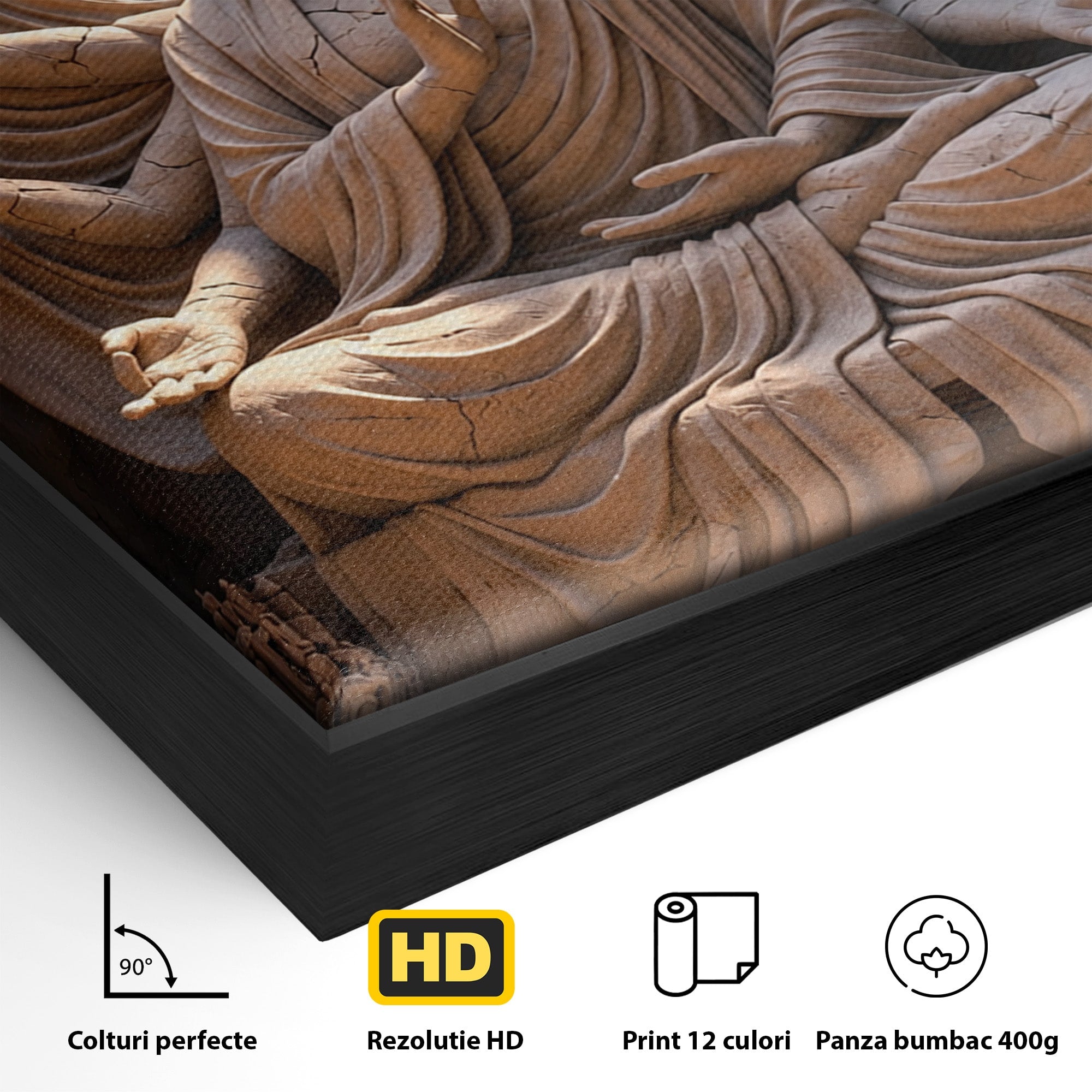 Tablou Canvas Premium LuxCanva® U1077, Sanctuarul Lunii, Zeita, Luna, Statuie, Mistic, Meditatie, Dormitor, Living, Culori Vibrante