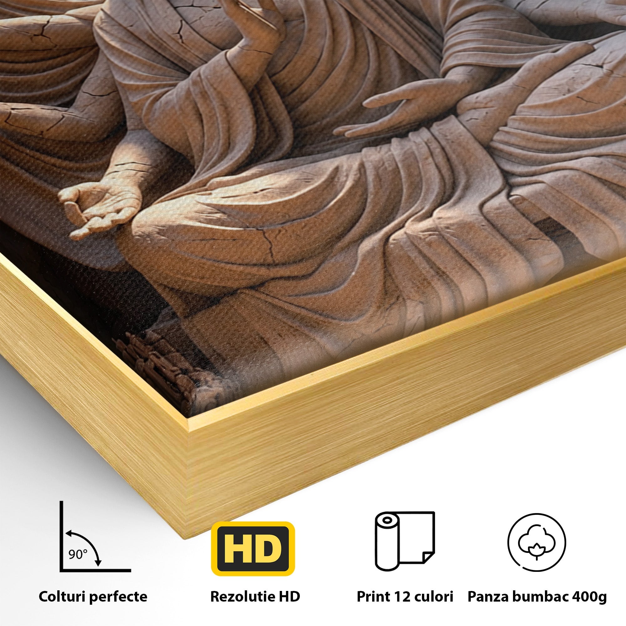 Tablou Canvas Premium LuxCanva® U1077, Sanctuarul Lunii, Zeita, Luna, Statuie, Mistic, Meditatie, Dormitor, Living, Culori Vibrante