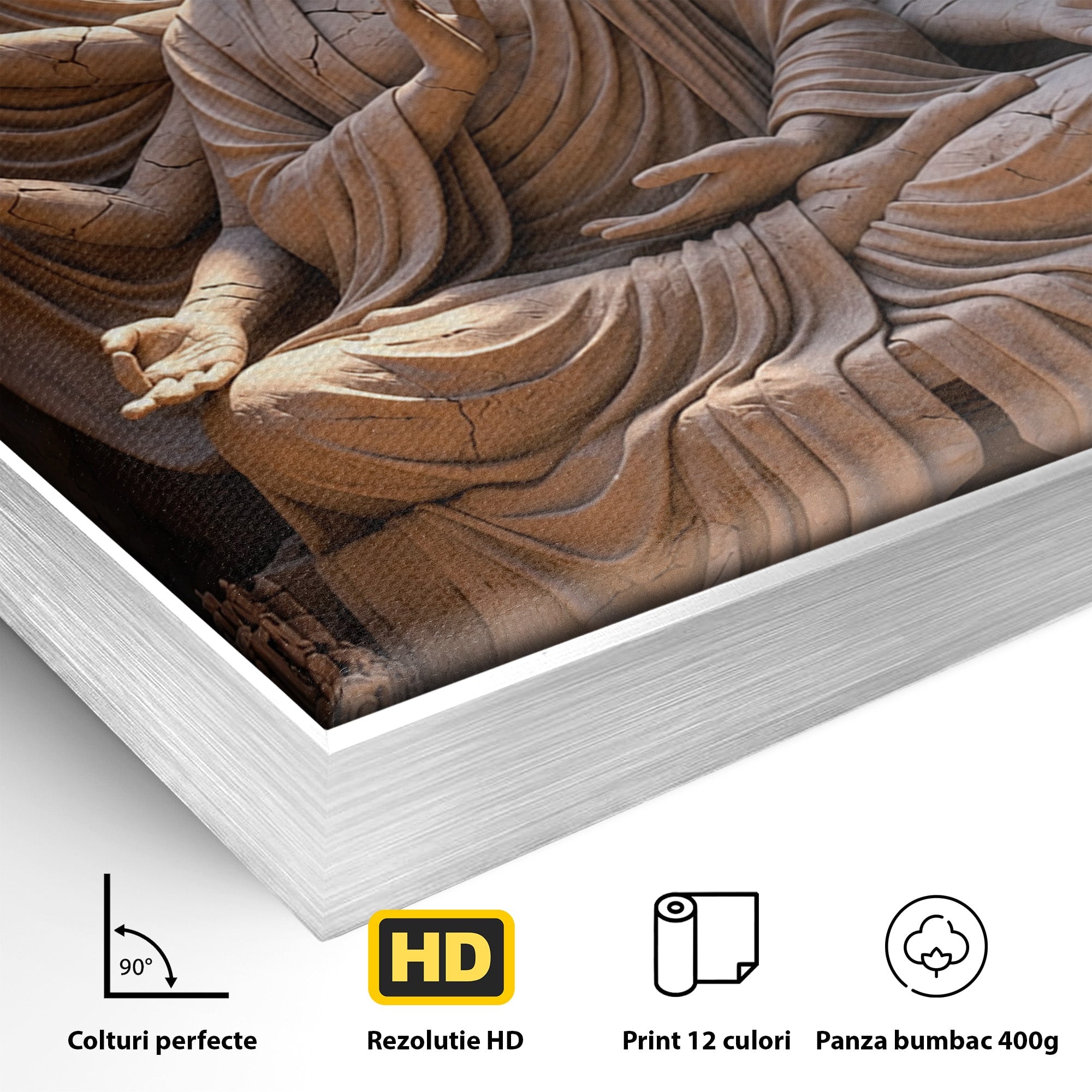 Tablou Canvas Premium LuxCanva® U1077, Sanctuarul Lunii, Zeita, Luna, Statuie, Mistic, Meditatie, Dormitor, Living, Culori Vibrante