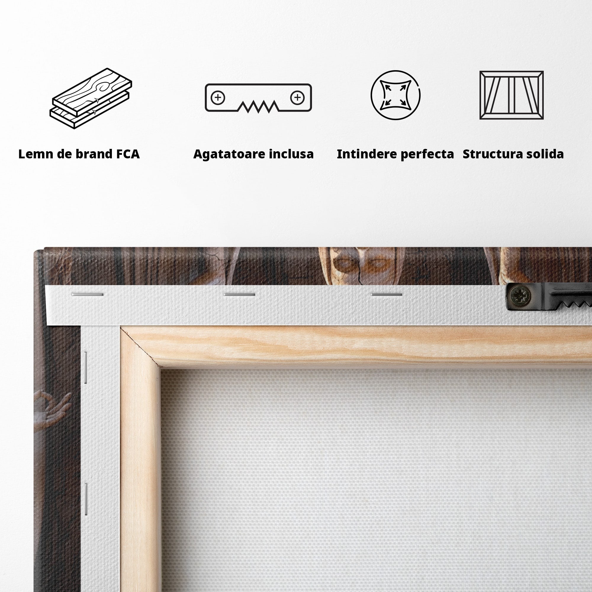 Tablou Canvas Premium LuxCanva® U1077, Sanctuarul Lunii, Zeita, Luna, Statuie, Mistic, Meditatie, Dormitor, Living, Culori Vibrante