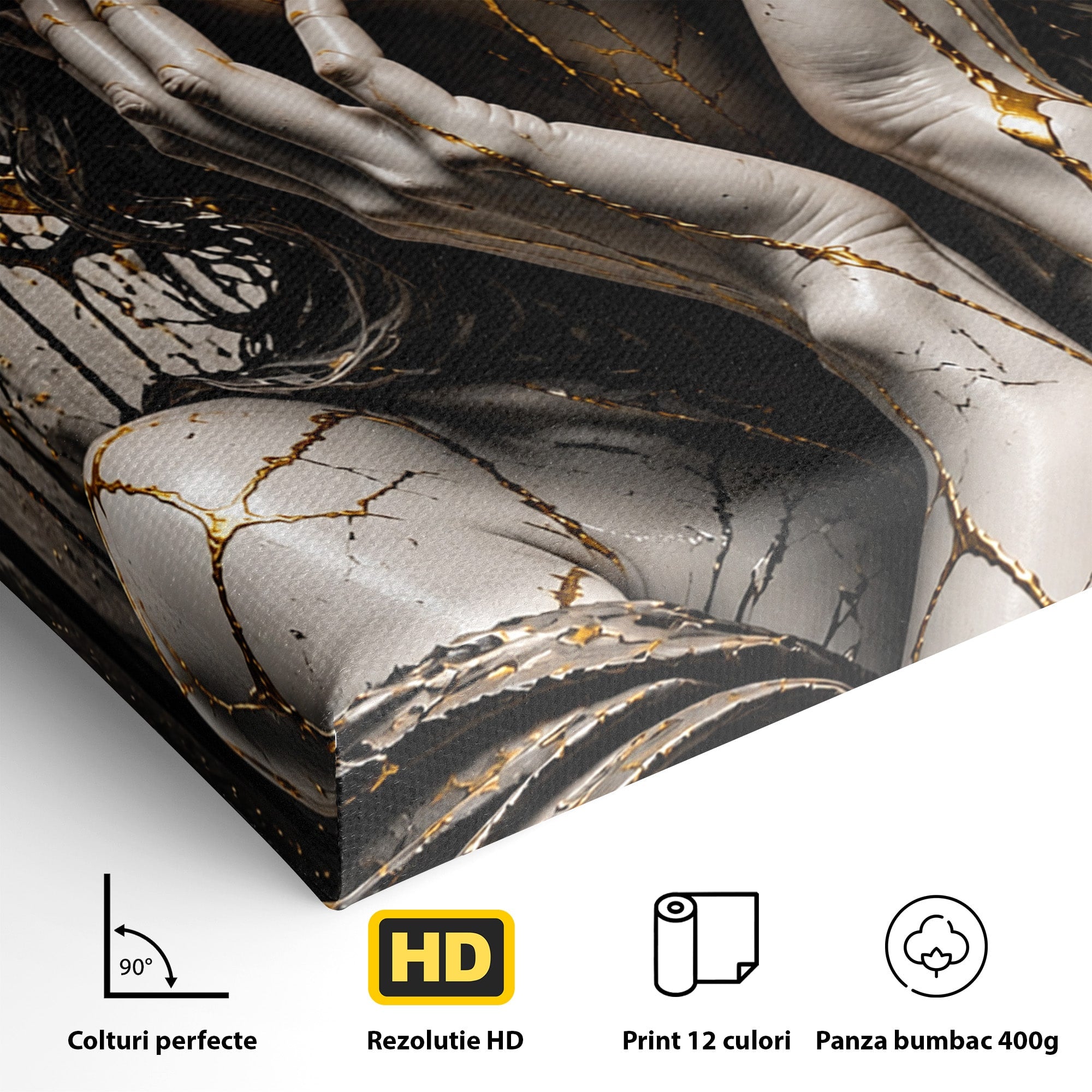 Tablou Canvas Premium LuxCanva® U1078, Zeita De Aur, Portret, Arta, Zeita, Living, Dormitor, Culori Vibrante