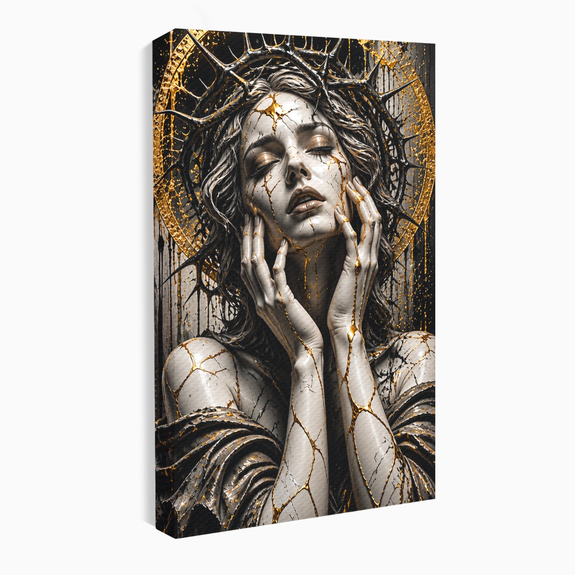 Tablou Canvas Premium LuxCanva® U1078, Zeita De Aur, Portret, Arta, Zeita, Living, Dormitor, Culori Vibrante