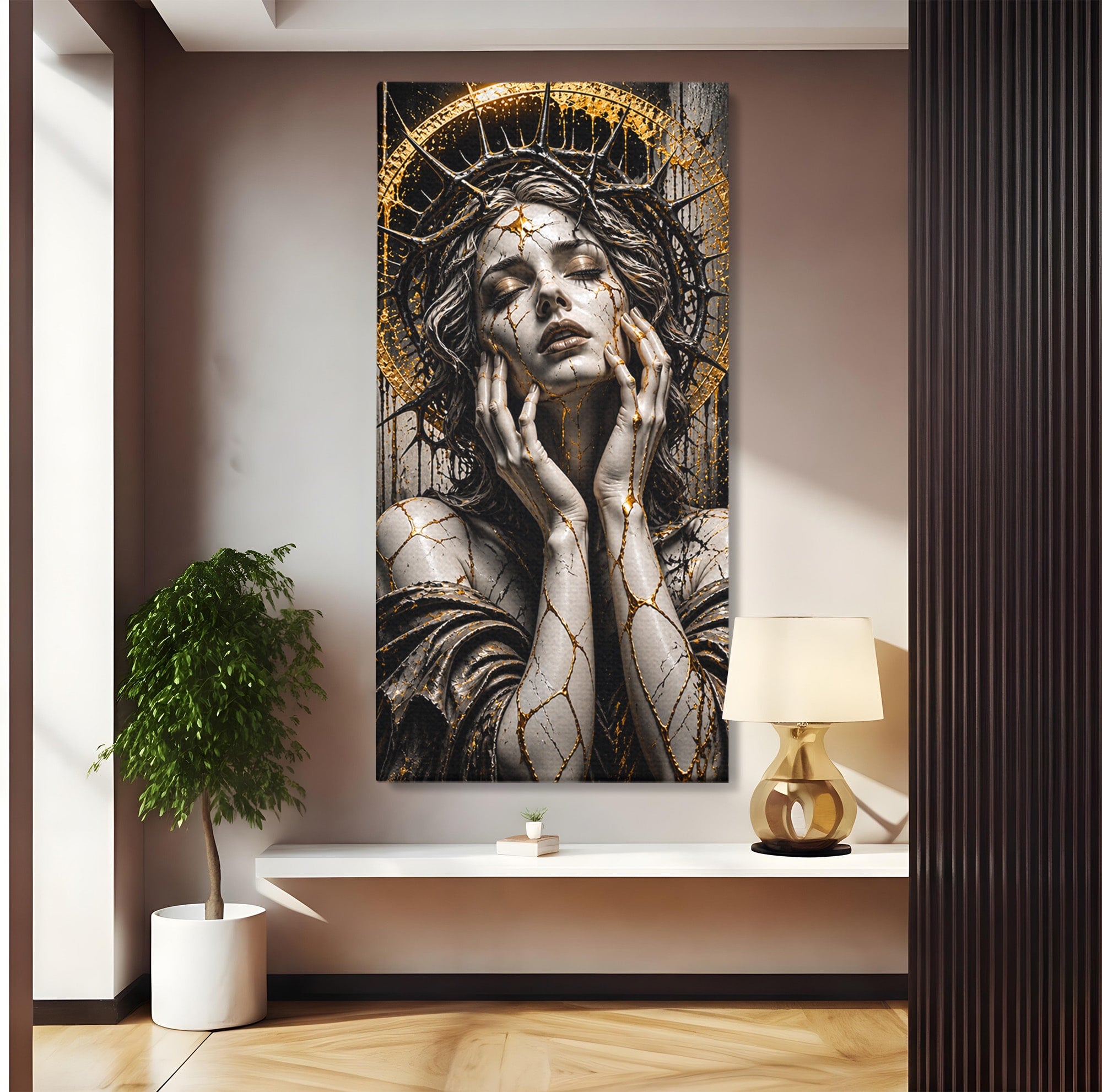 Tablou Canvas Premium LuxCanva® U1078, Zeita De Aur, Portret, Arta, Zeita, Living, Dormitor, Culori Vibrante