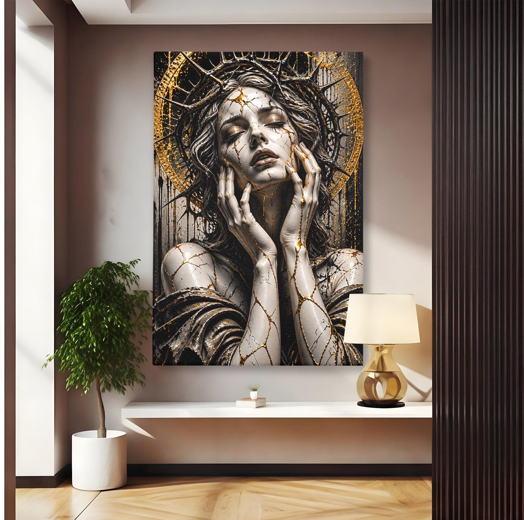 Tablou Canvas Premium LuxCanva® U1078, Zeita De Aur, Portret, Arta, Zeita, Living, Dormitor, Culori Vibrante