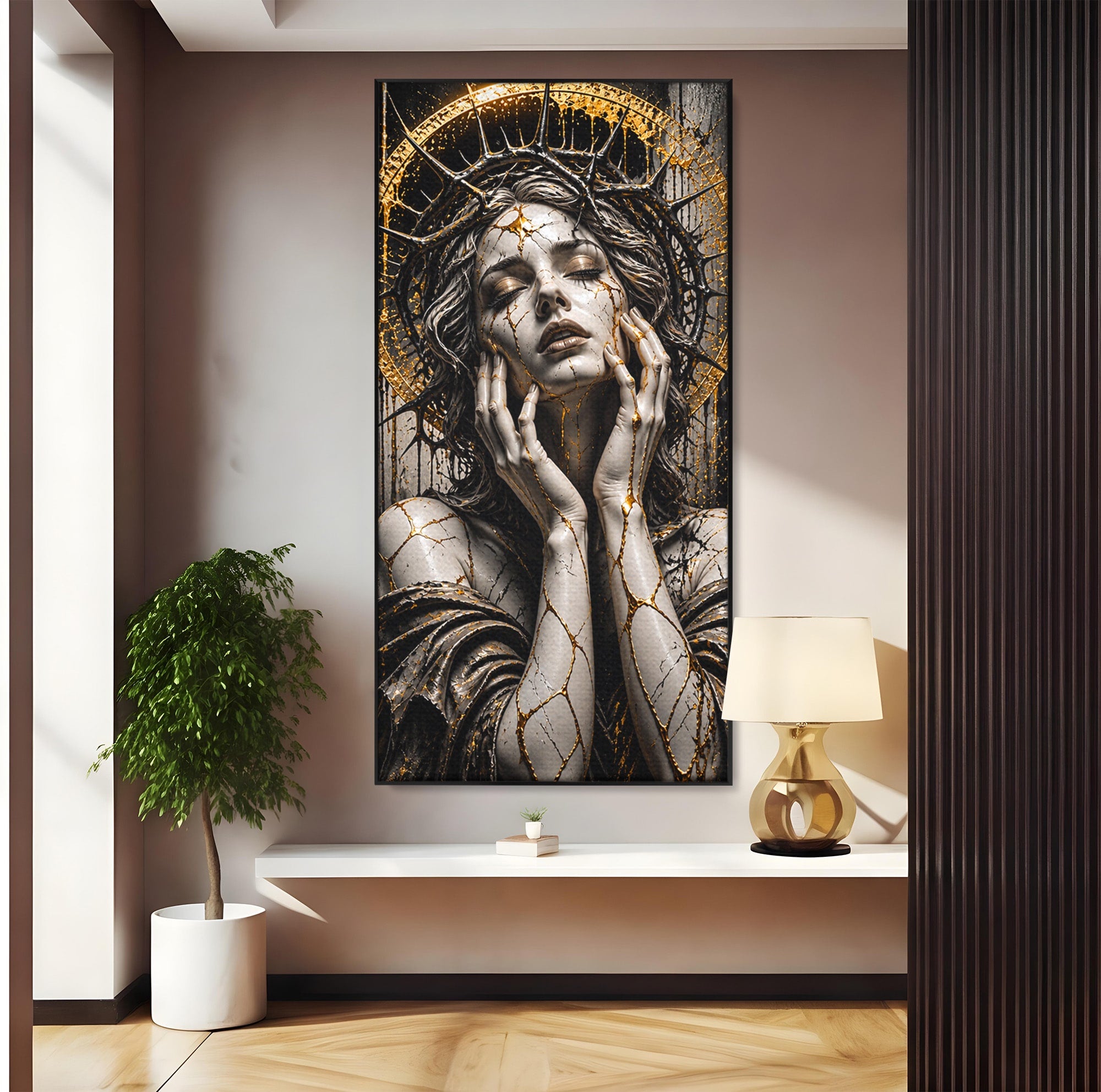 Tablou Canvas Premium LuxCanva® U1078, Zeita De Aur, Portret, Arta, Zeita, Living, Dormitor, Culori Vibrante