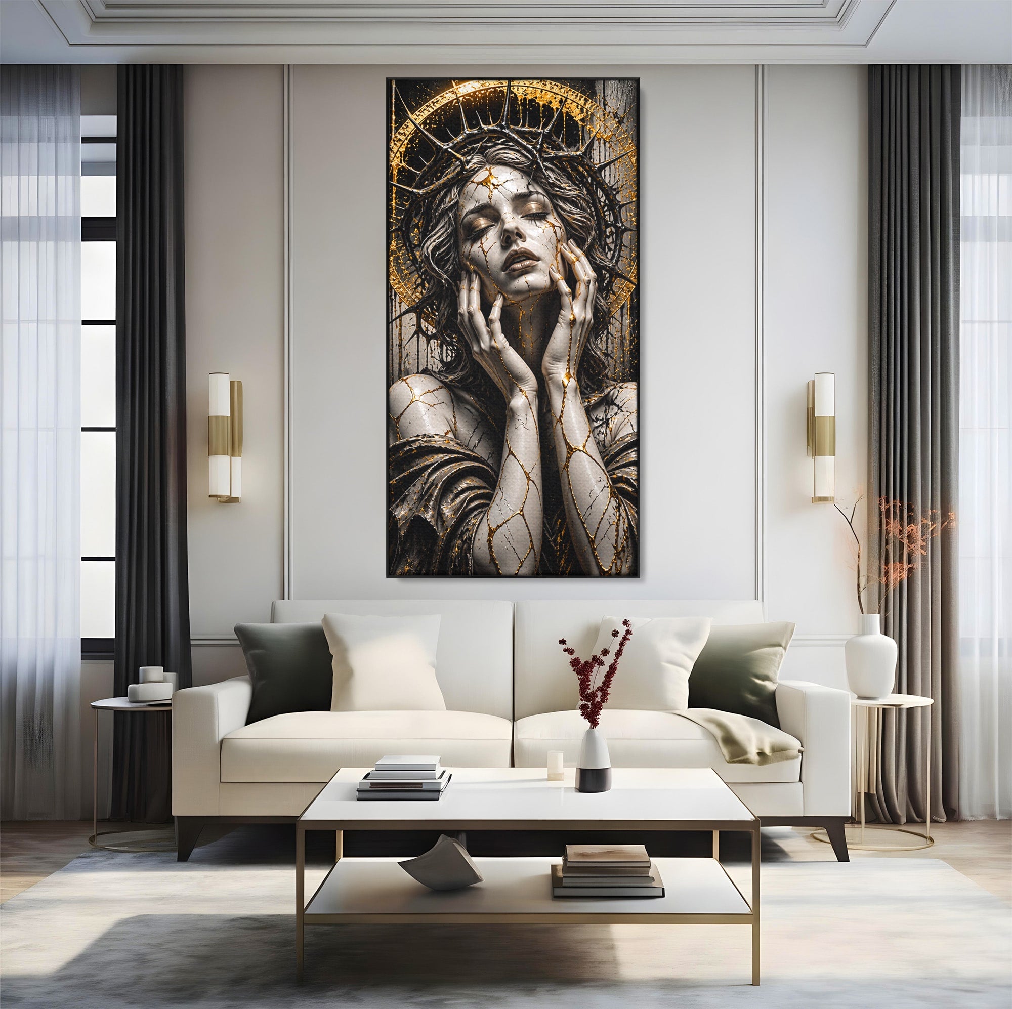 Tablou Canvas Premium LuxCanva® U1078, Zeita De Aur, Portret, Arta, Zeita, Living, Dormitor, Culori Vibrante