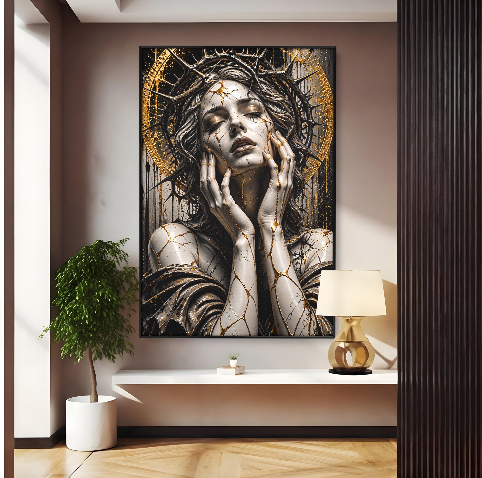 Tablou Canvas Premium LuxCanva® U1078, Zeita De Aur, Portret, Arta, Zeita, Living, Dormitor, Culori Vibrante