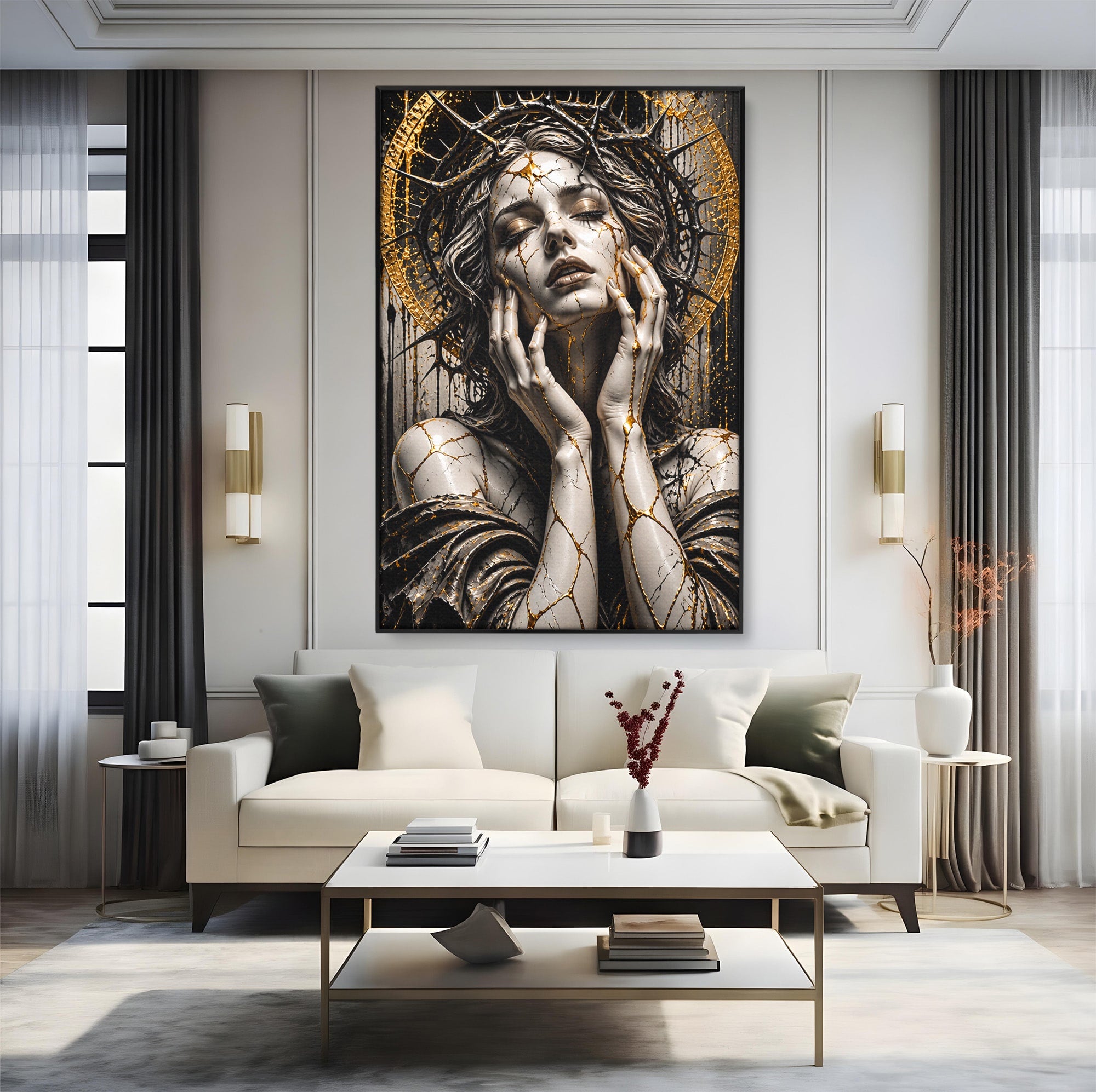 Tablou Canvas Premium LuxCanva® U1078, Zeita De Aur, Portret, Arta, Zeita, Living, Dormitor, Culori Vibrante