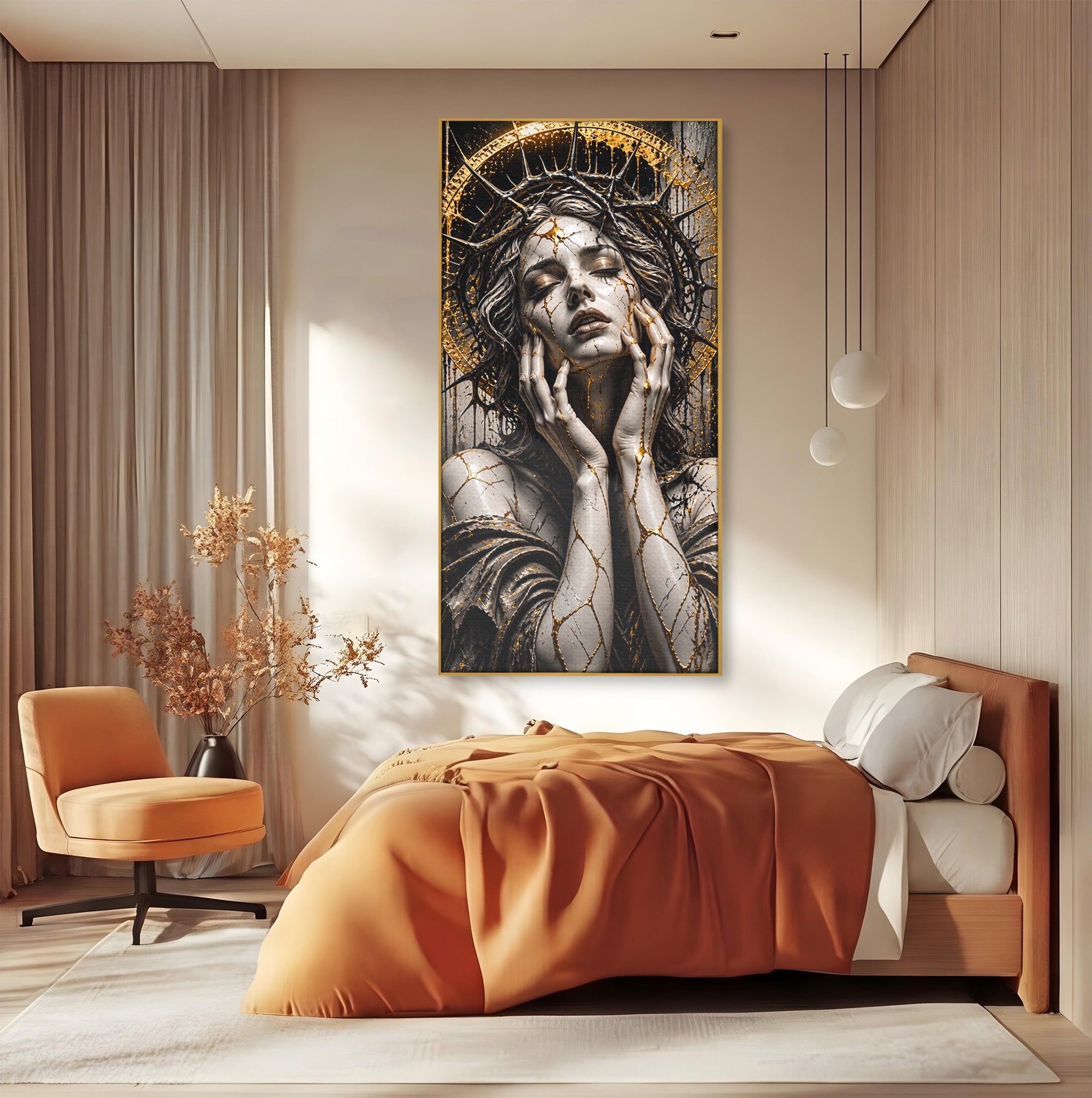 Tablou Canvas Premium LuxCanva® U1078, Zeita De Aur, Portret, Arta, Zeita, Living, Dormitor, Culori Vibrante