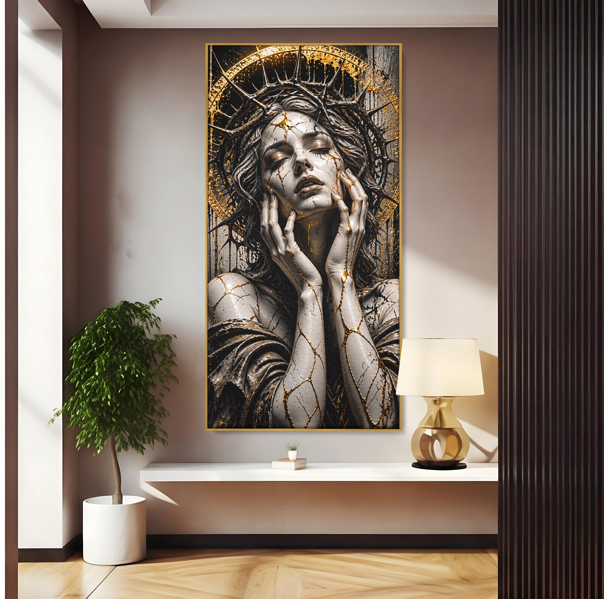 Tablou Canvas Premium LuxCanva® U1078, Zeita De Aur, Portret, Arta, Zeita, Living, Dormitor, Culori Vibrante