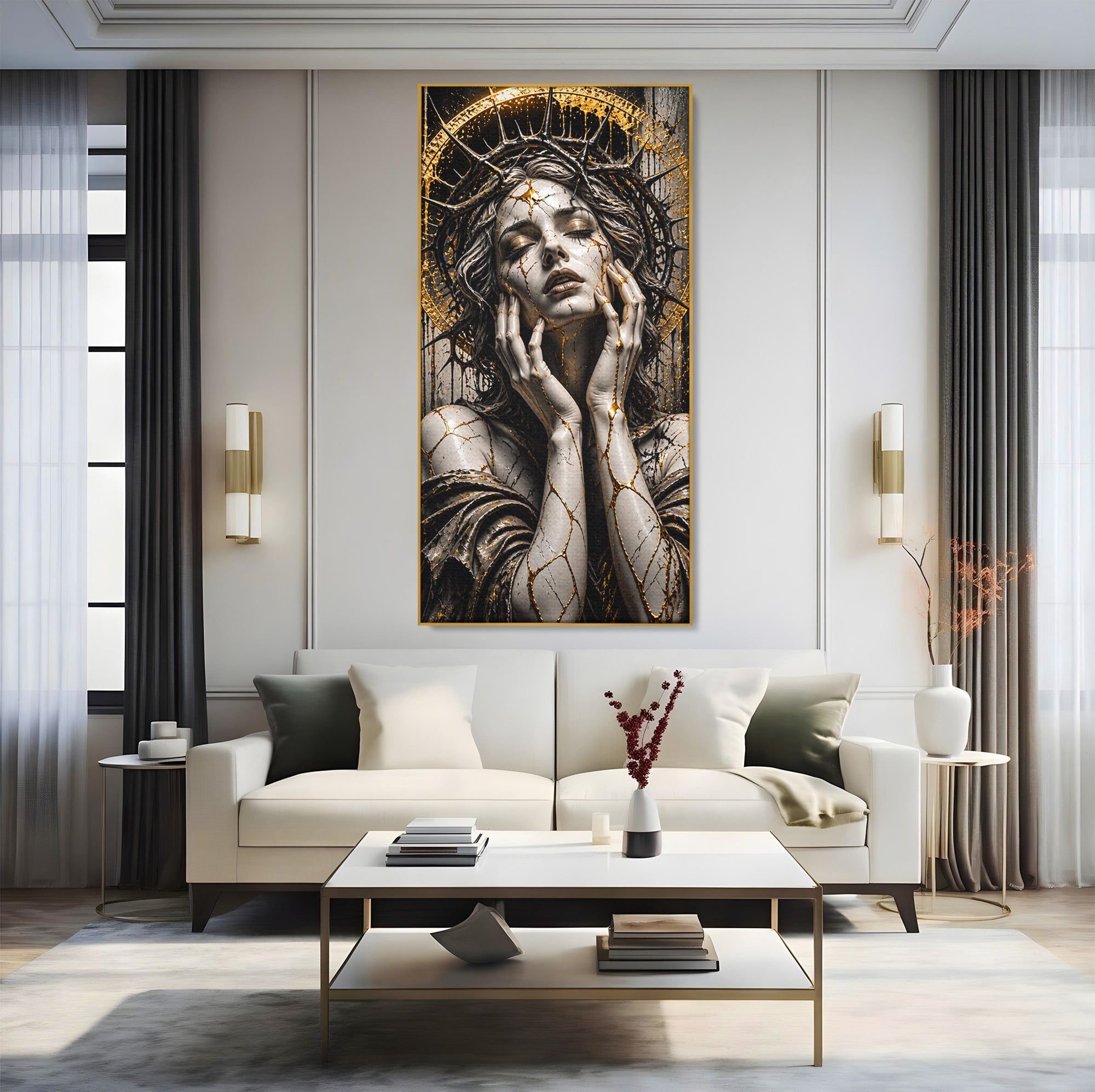 Tablou Canvas Premium LuxCanva® U1078, Zeita De Aur, Portret, Arta, Zeita, Living, Dormitor, Culori Vibrante