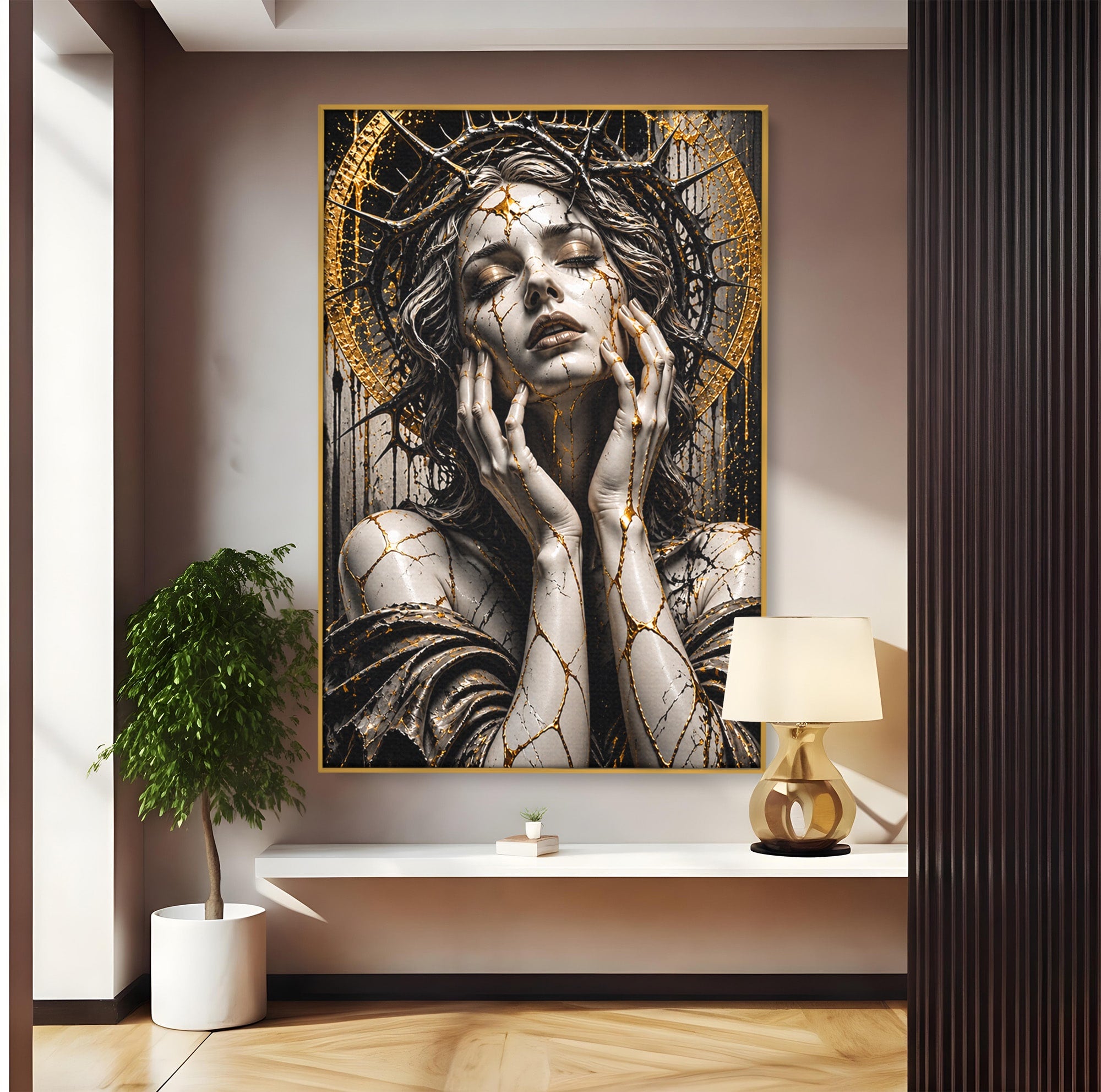 Tablou Canvas Premium LuxCanva® U1078, Zeita De Aur, Portret, Arta, Zeita, Living, Dormitor, Culori Vibrante