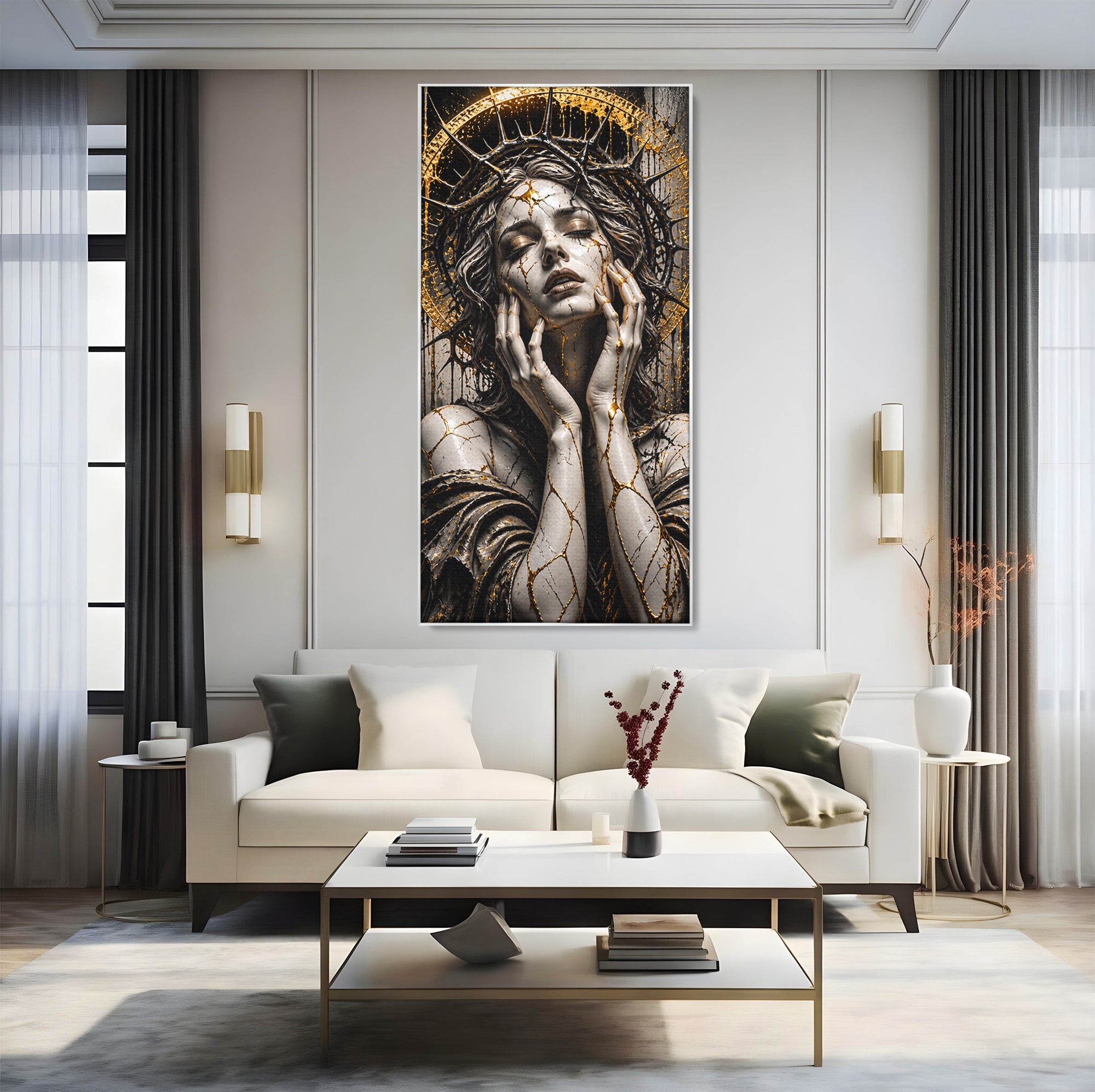 Tablou Canvas Premium LuxCanva® U1078, Zeita De Aur, Portret, Arta, Zeita, Living, Dormitor, Culori Vibrante