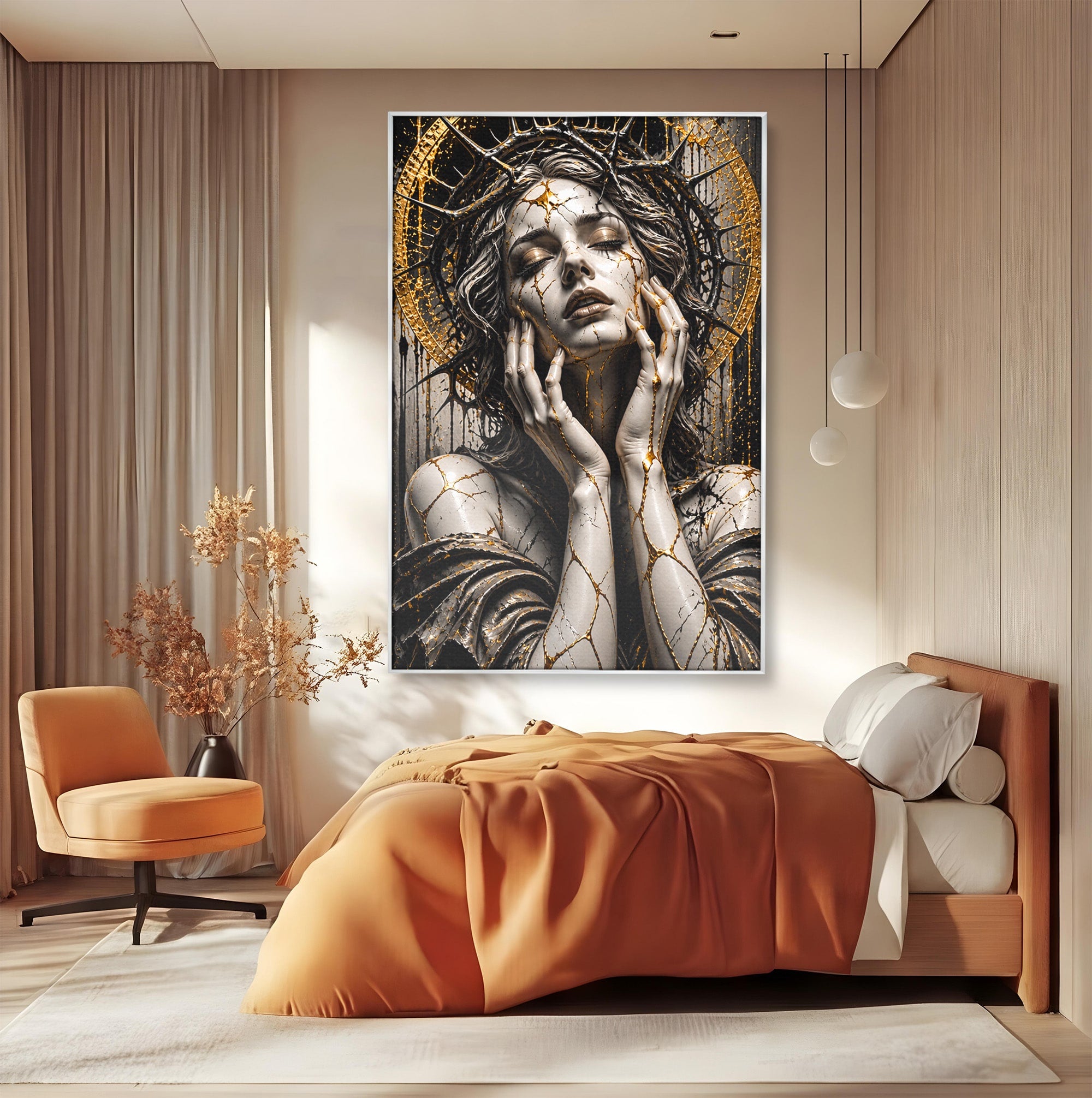 Tablou Canvas Premium LuxCanva® U1078, Zeita De Aur, Portret, Arta, Zeita, Living, Dormitor, Culori Vibrante