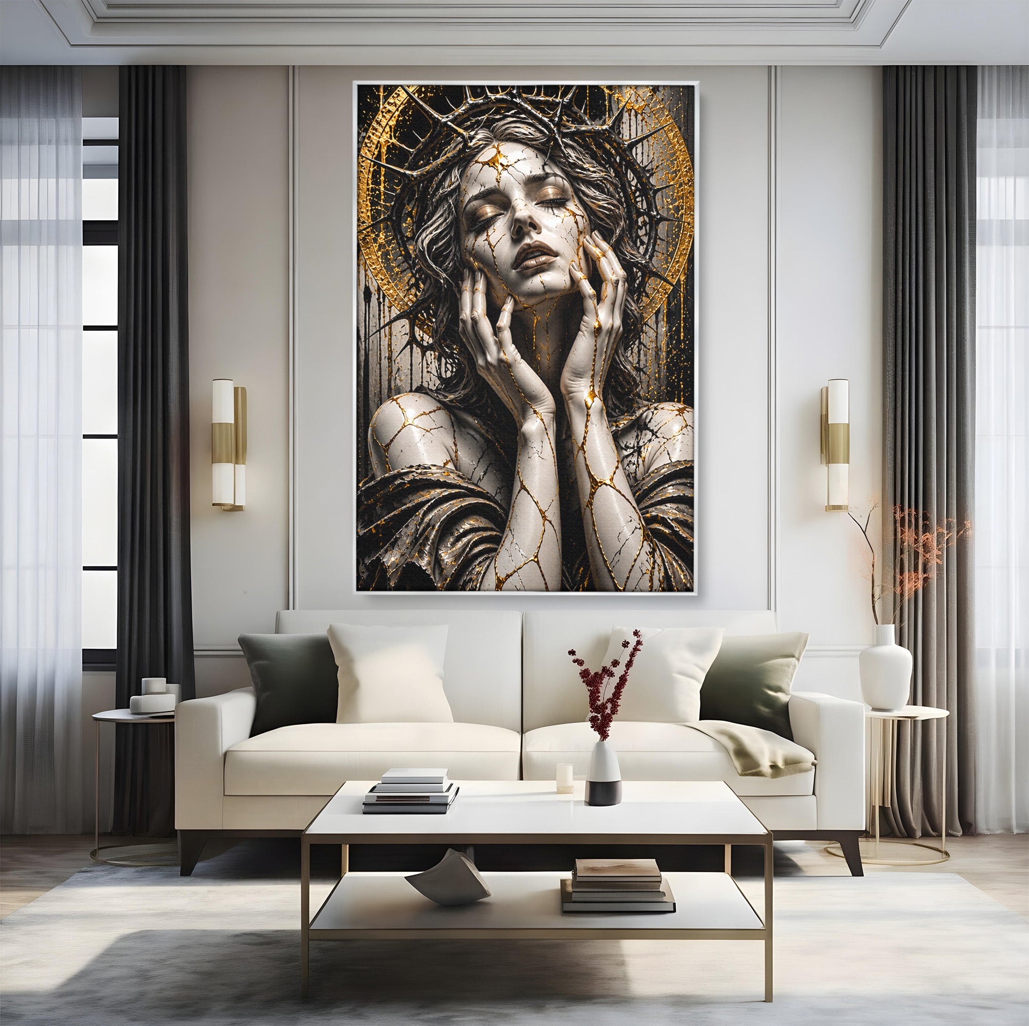 Tablou Canvas Premium LuxCanva® U1078, Zeita De Aur, Portret, Arta, Zeita, Living, Dormitor, Culori Vibrante
