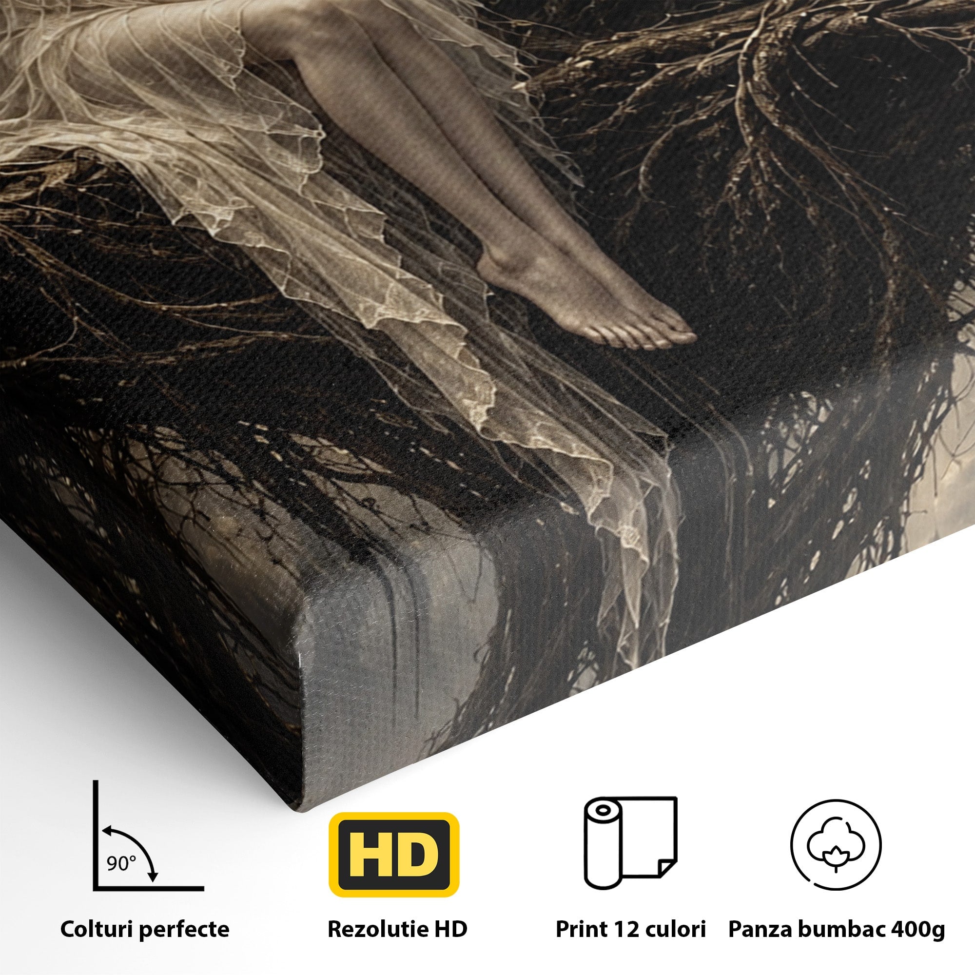 Tablou Canvas Premium LuxCanva® U1079, Intalnirea Mistica, Mister, Fantome, Padure, Noapte, Living, Dormitor, Culori Vibrante