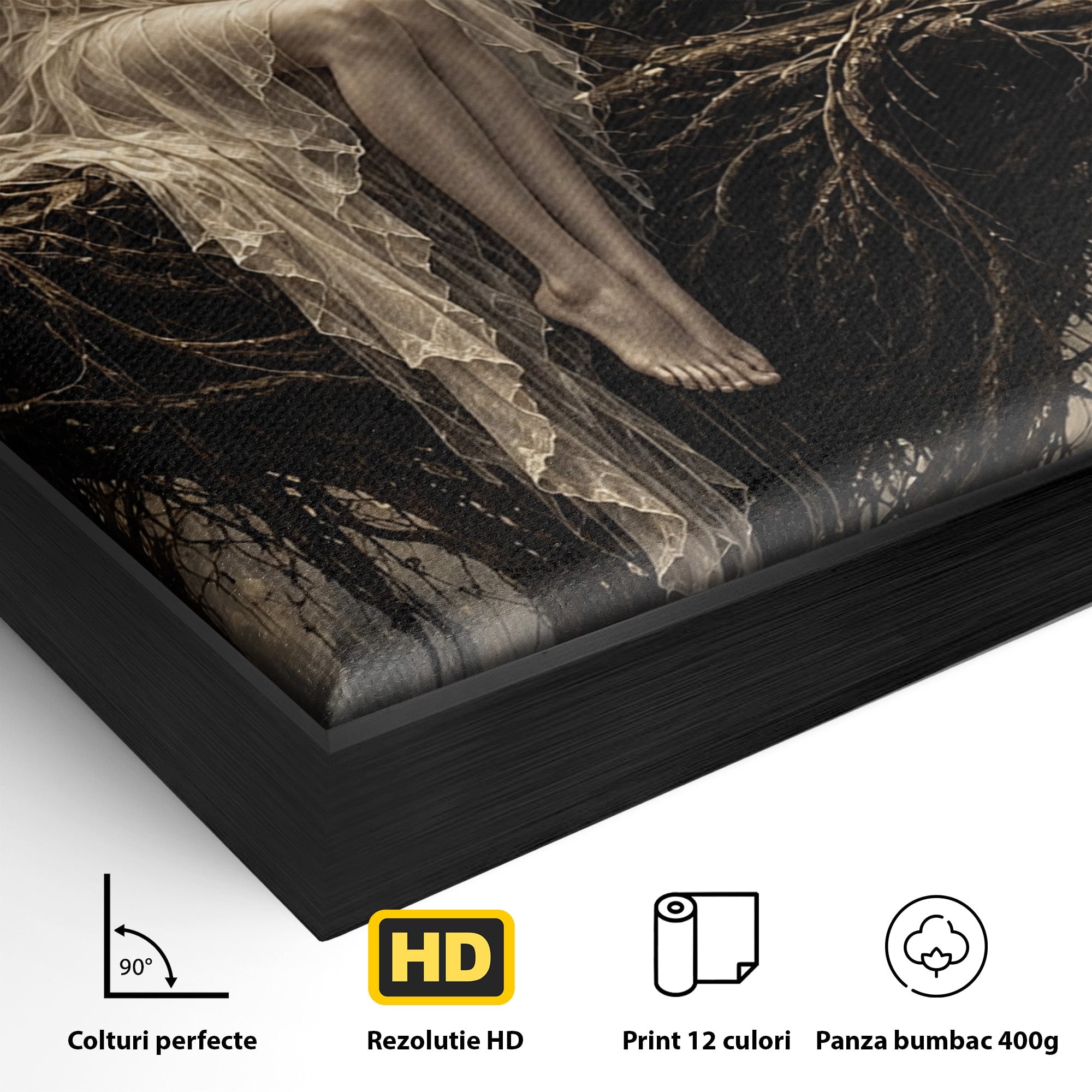 Tablou Canvas Premium LuxCanva® U1079, Intalnirea Mistica, Mister, Fantome, Padure, Noapte, Living, Dormitor, Culori Vibrante