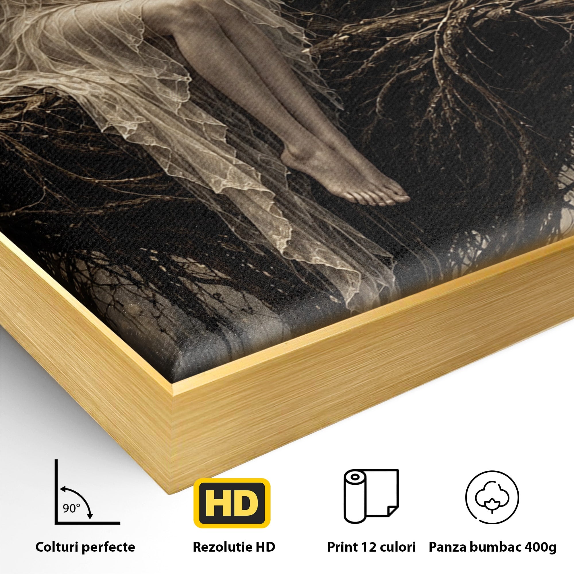 Tablou Canvas Premium LuxCanva® U1079, Intalnirea Mistica, Mister, Fantome, Padure, Noapte, Living, Dormitor, Culori Vibrante