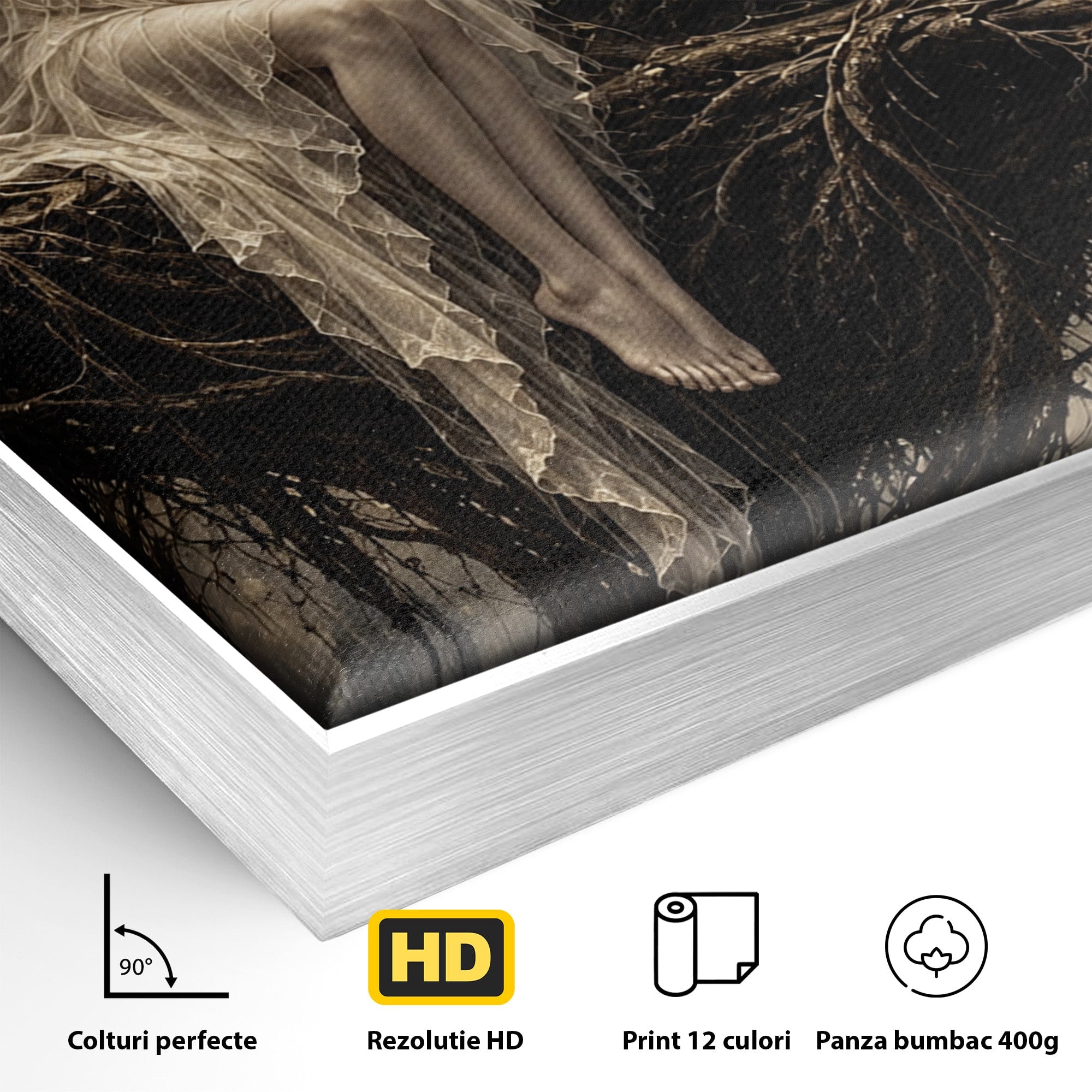 Tablou Canvas Premium LuxCanva® U1079, Intalnirea Mistica, Mister, Fantome, Padure, Noapte, Living, Dormitor, Culori Vibrante