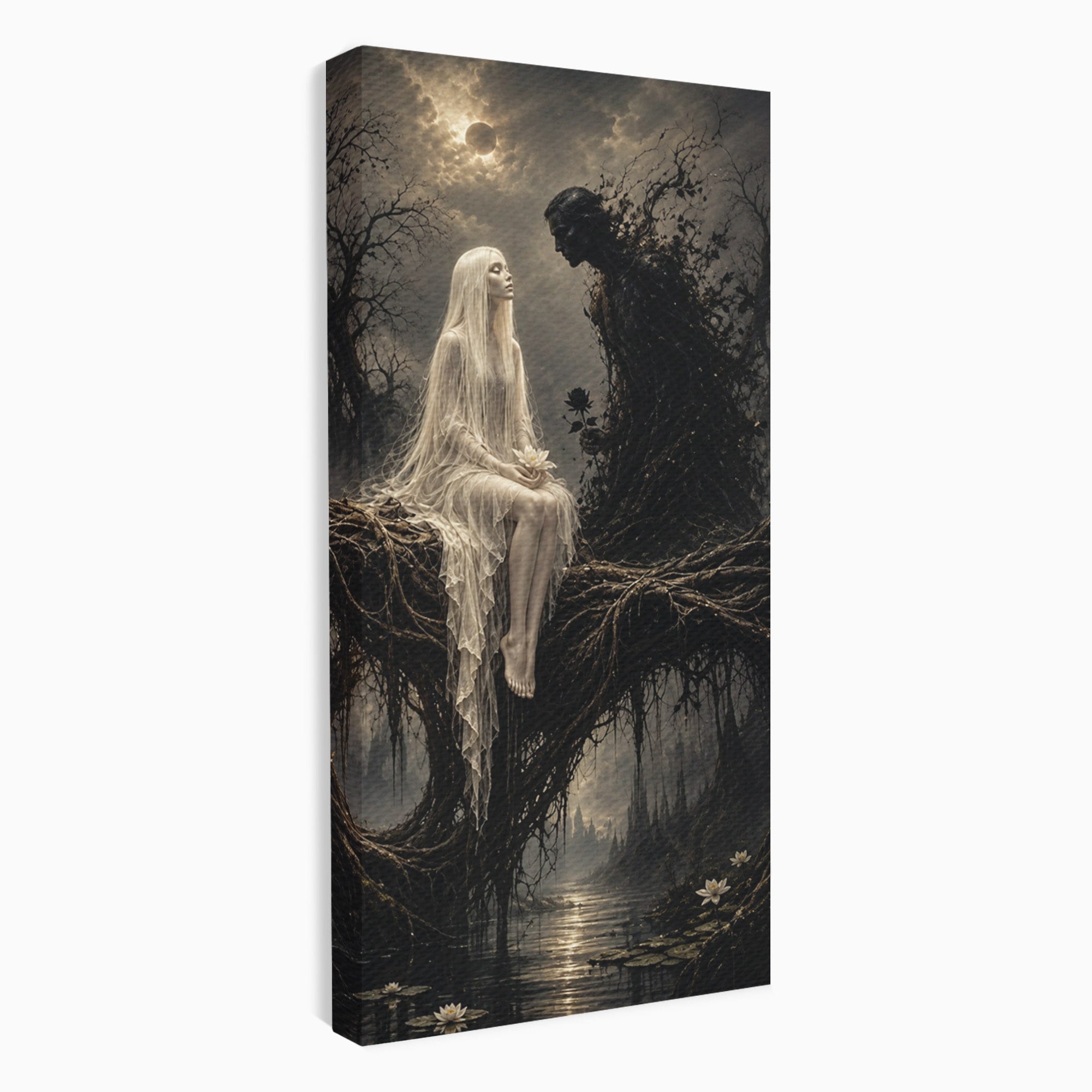 Tablou Canvas Premium LuxCanva® U1079, Intalnirea Mistica, Mister, Fantome, Padure, Noapte, Living, Dormitor, Culori Vibrante