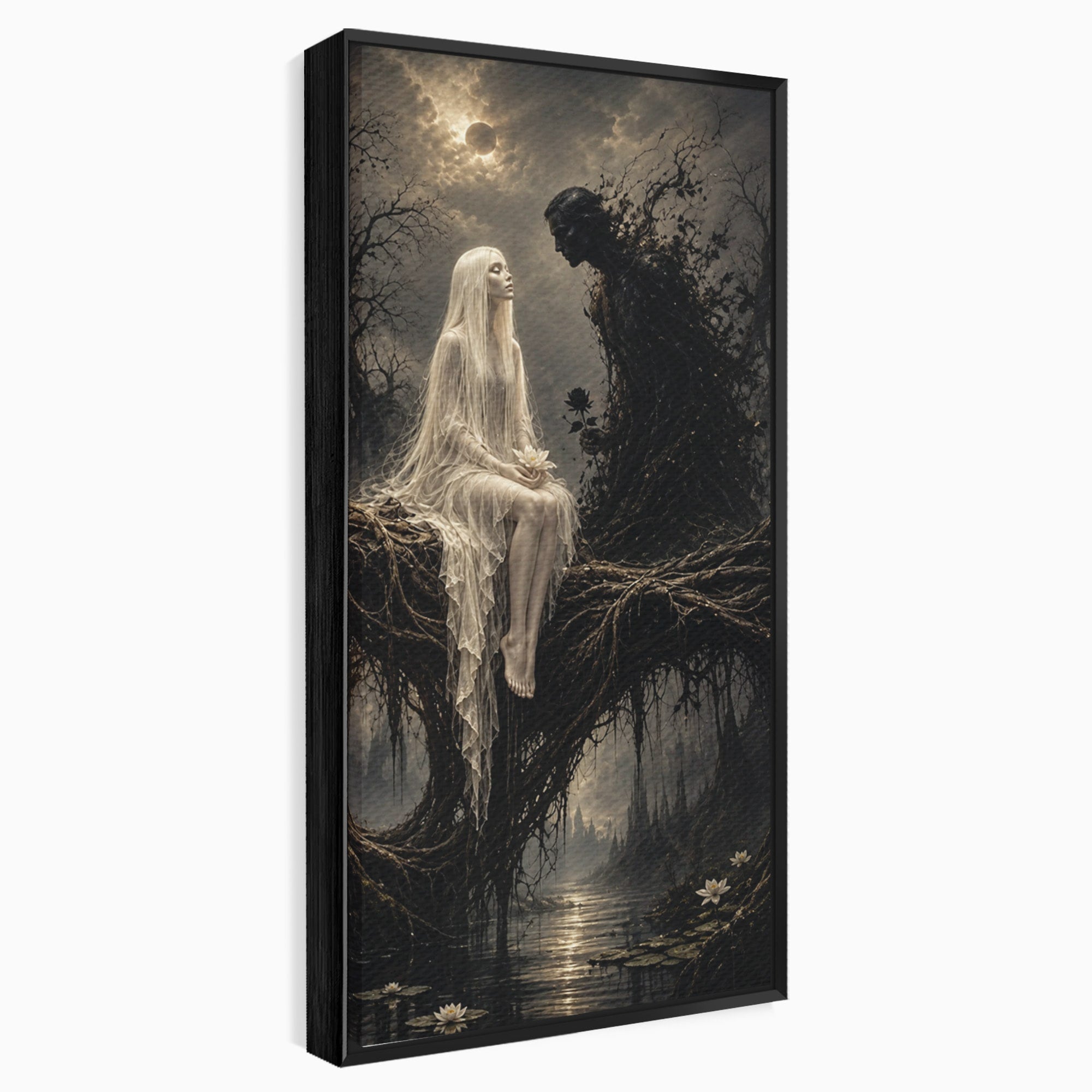 Tablou Canvas Premium LuxCanva® U1079, Intalnirea Mistica, Mister, Fantome, Padure, Noapte, Living, Dormitor, Culori Vibrante