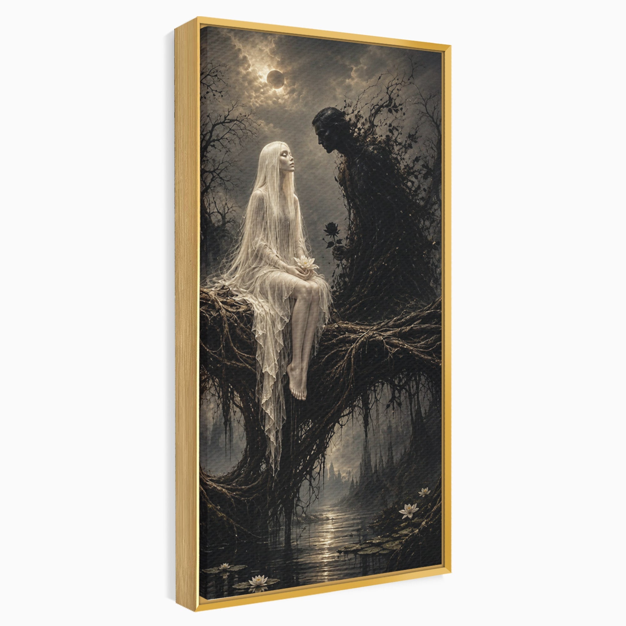 Tablou Canvas Premium LuxCanva® U1079, Intalnirea Mistica, Mister, Fantome, Padure, Noapte, Living, Dormitor, Culori Vibrante