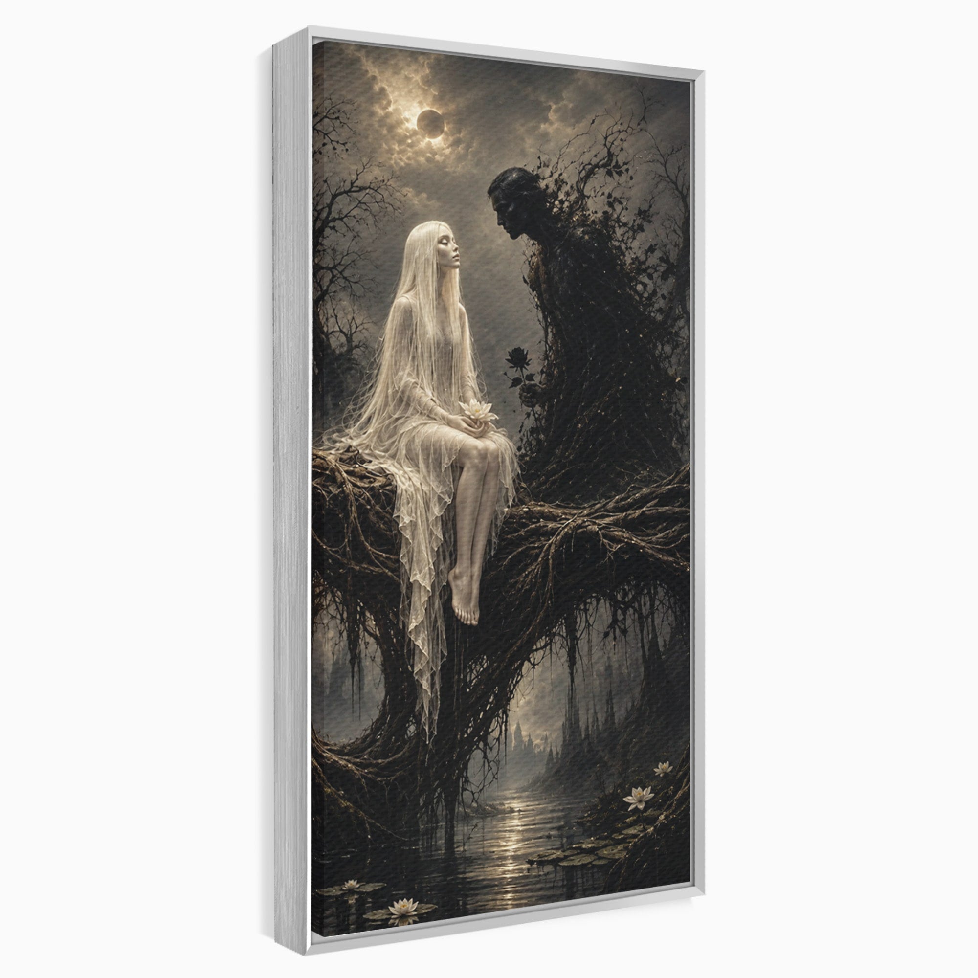 Tablou Canvas Premium LuxCanva® U1079, Intalnirea Mistica, Mister, Fantome, Padure, Noapte, Living, Dormitor, Culori Vibrante