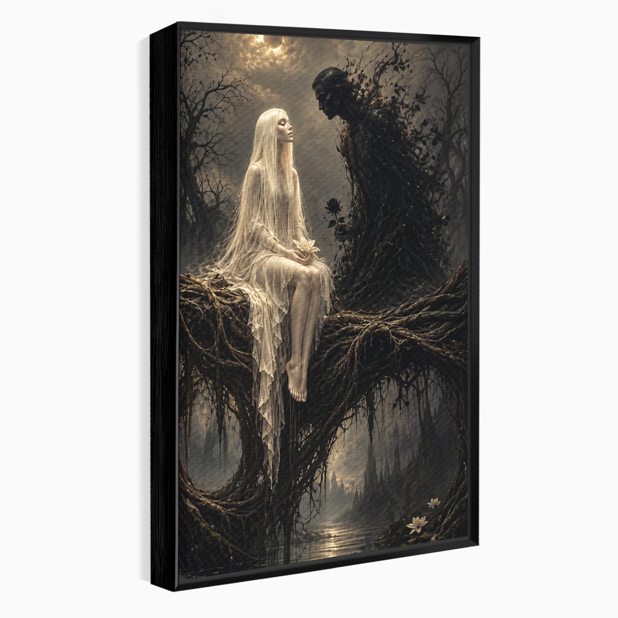 Tablou Canvas Premium LuxCanva® U1079, Intalnirea Mistica, Mister, Fantome, Padure, Noapte, Living, Dormitor, Culori Vibrante
