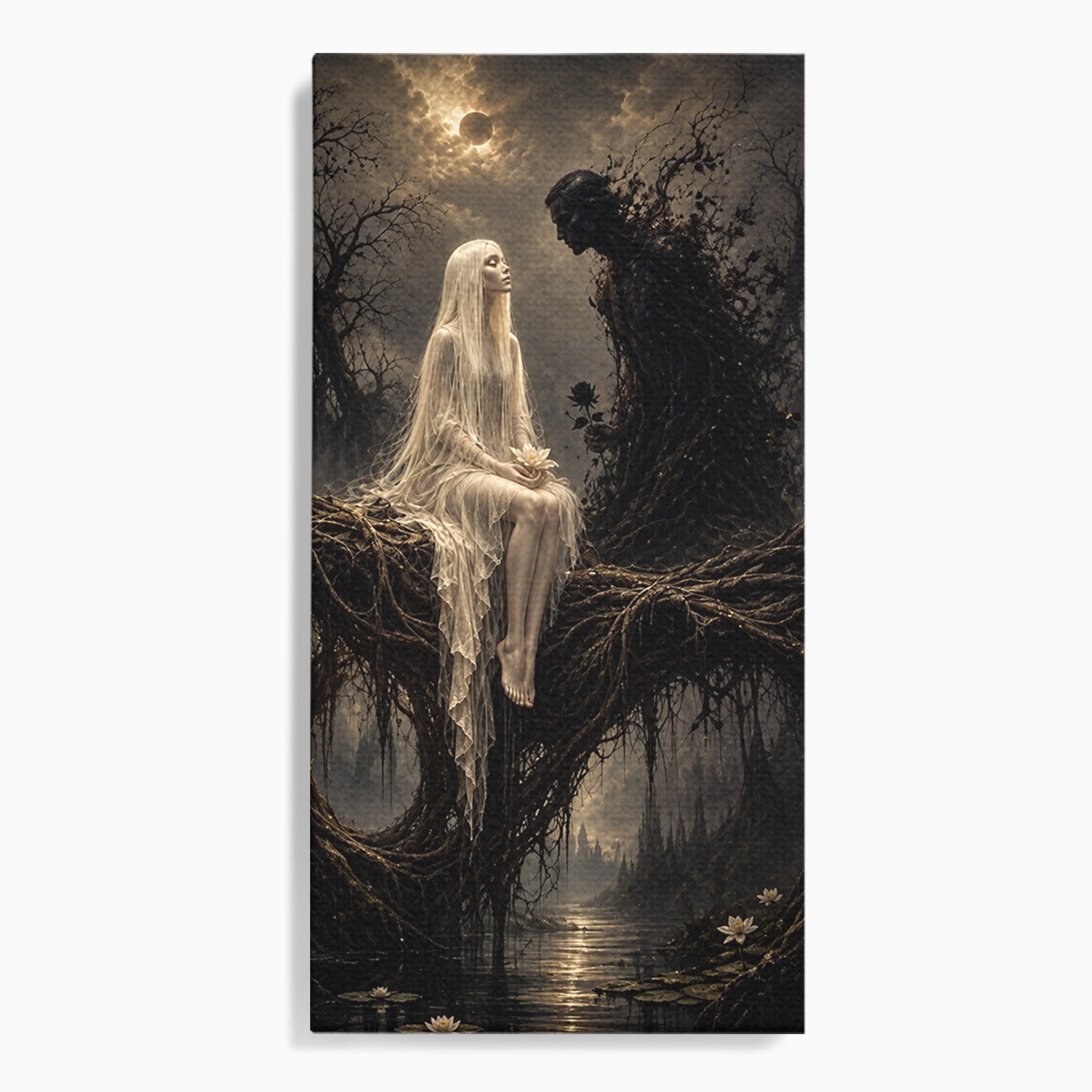 Tablou Canvas Premium LuxCanva® U1079, Intalnirea Mistica, Mister, Fantome, Padure, Noapte, Living, Dormitor, Culori Vibrante