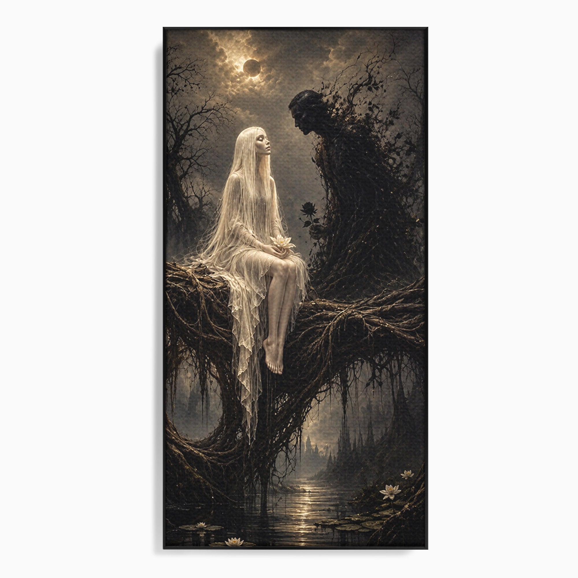 Tablou Canvas Premium LuxCanva® U1079, Intalnirea Mistica, Mister, Fantome, Padure, Noapte, Living, Dormitor, Culori Vibrante
