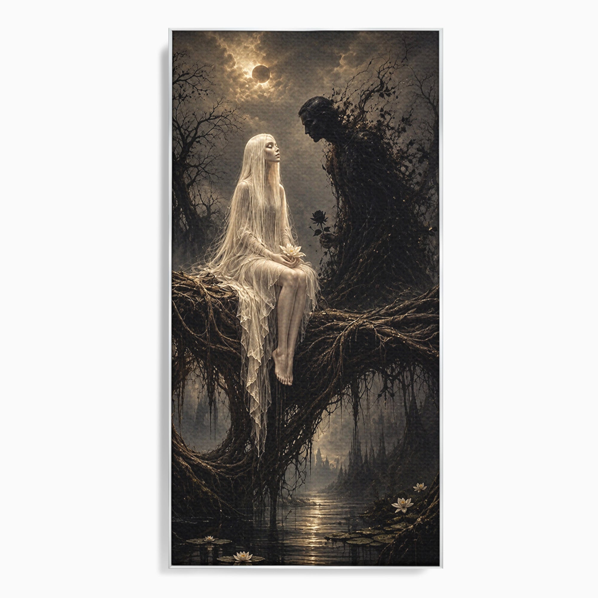 Tablou Canvas Premium LuxCanva® U1079, Intalnirea Mistica, Mister, Fantome, Padure, Noapte, Living, Dormitor, Culori Vibrante