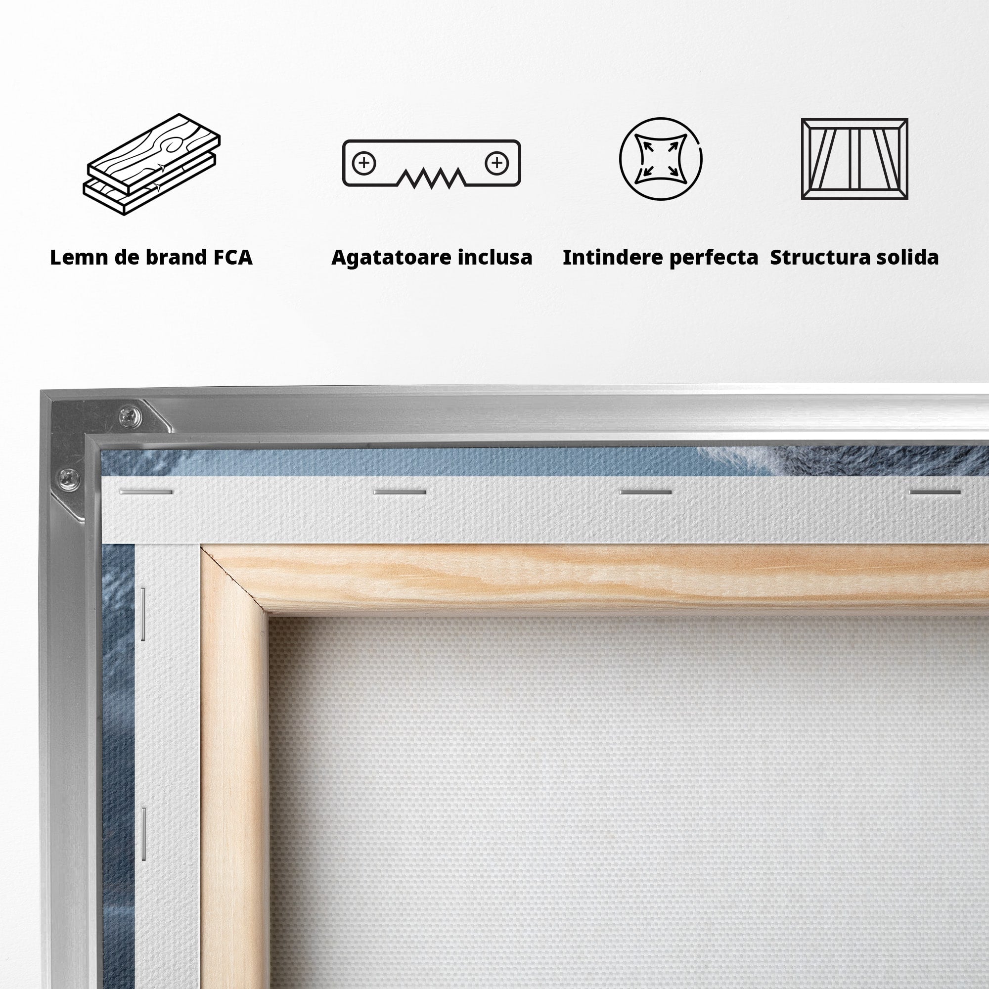 Tablou Canvas Premium LuxCanva® U1080, Intalnirea Cu Lupul Gigant, Lup, Munte, Fantezie, Peisaj, Gigant, Living, Culori Vibrante