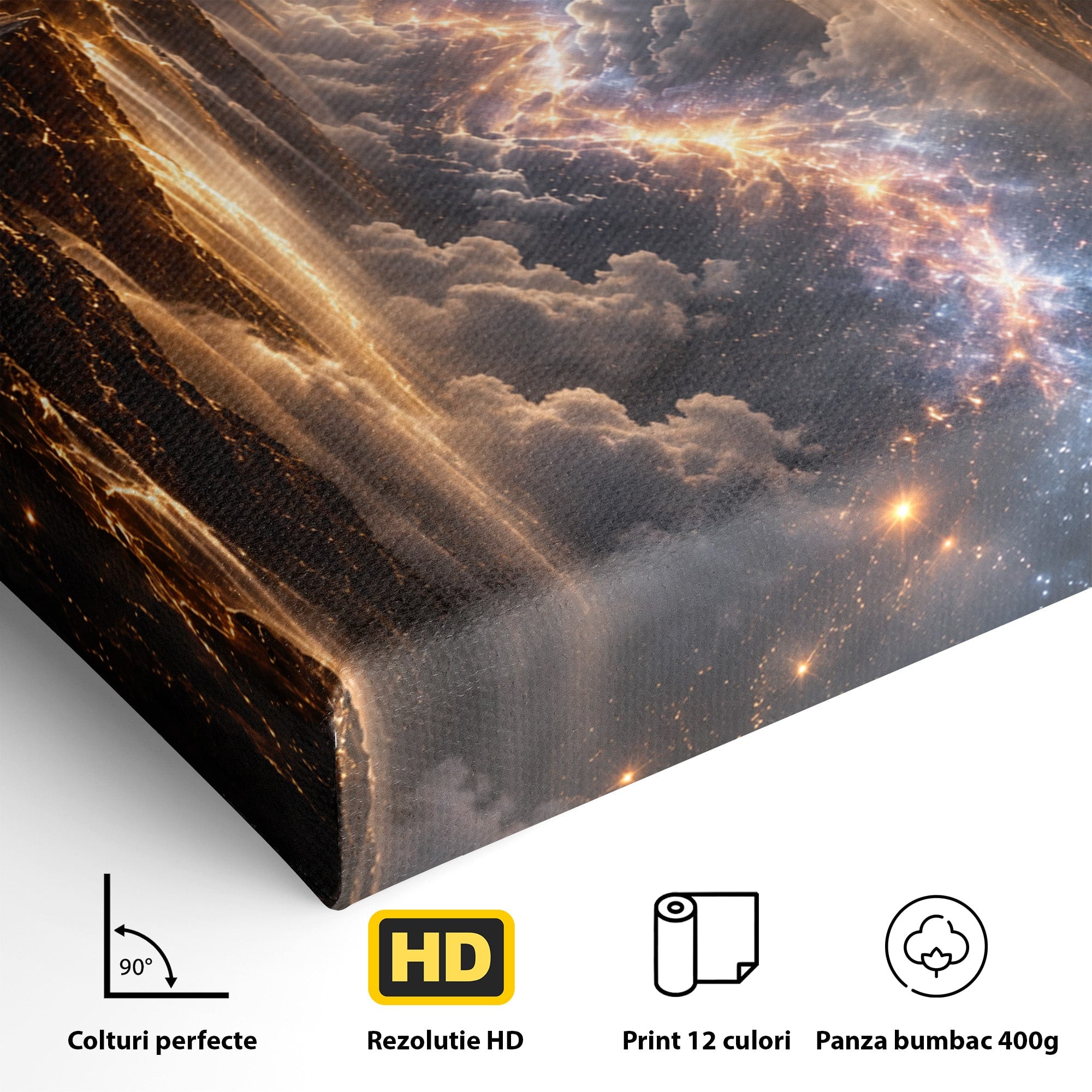Tablou Canvas Premium LuxCanva® U1083, Intalnirea Pe Podul Cerului, Apus, Cuplu, Natura, Fantezie, Dormitor, Culori Vibrante