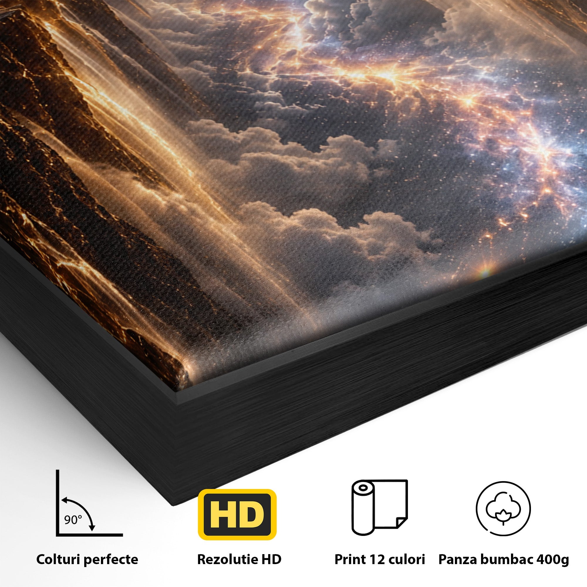 Tablou Canvas Premium LuxCanva® U1083, Intalnirea Pe Podul Cerului, Apus, Cuplu, Natura, Fantezie, Dormitor, Culori Vibrante