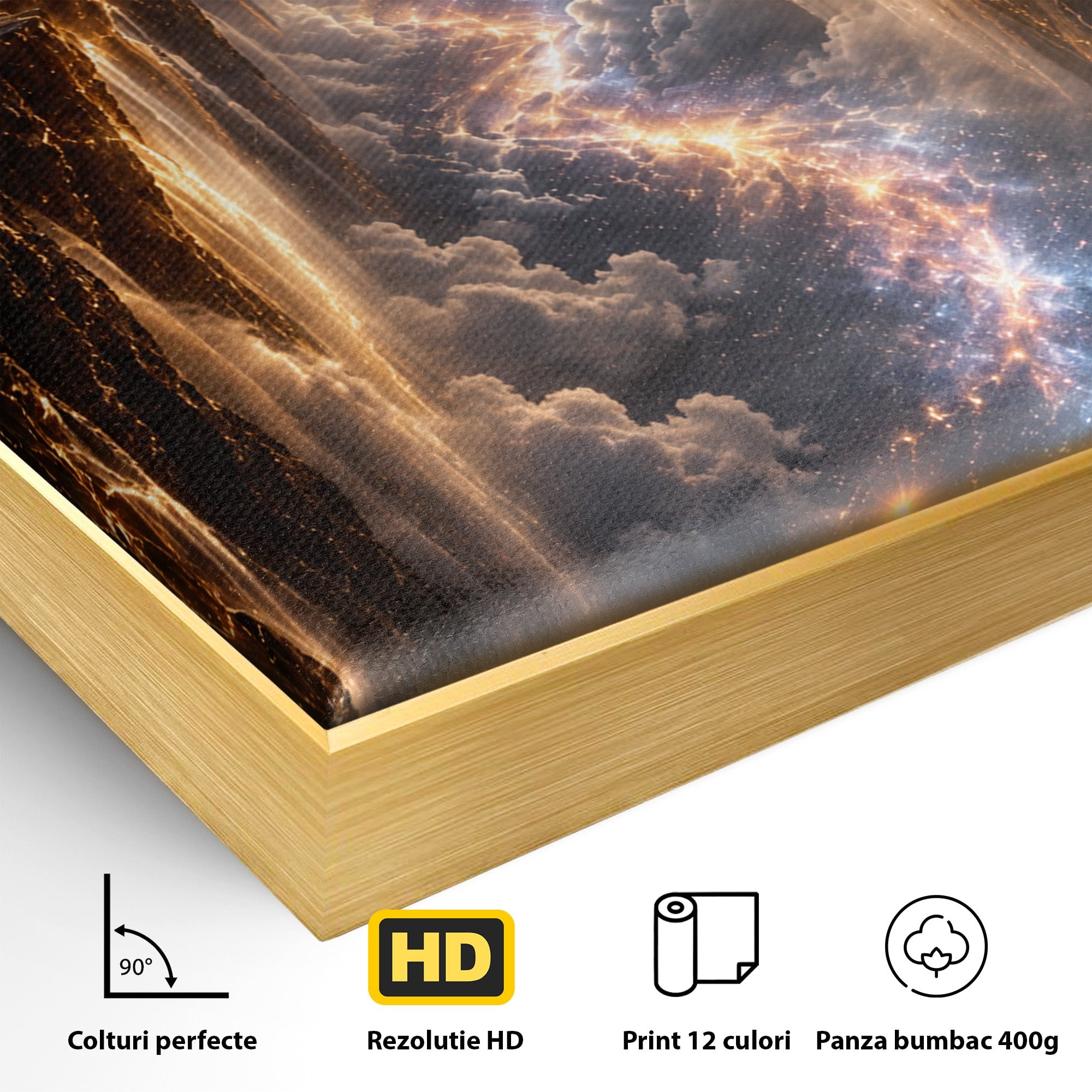 Tablou Canvas Premium LuxCanva® U1083, Intalnirea Pe Podul Cerului, Apus, Cuplu, Natura, Fantezie, Dormitor, Culori Vibrante