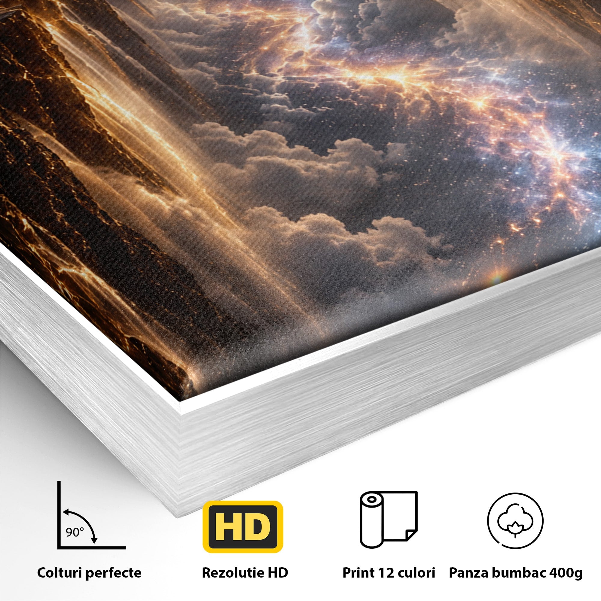 Tablou Canvas Premium LuxCanva® U1083, Intalnirea Pe Podul Cerului, Apus, Cuplu, Natura, Fantezie, Dormitor, Culori Vibrante