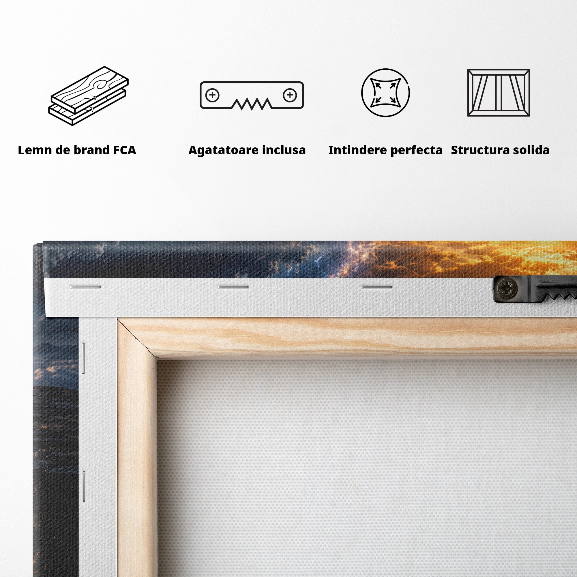Tablou Canvas Premium LuxCanva® U1083, Intalnirea Pe Podul Cerului, Apus, Cuplu, Natura, Fantezie, Dormitor, Culori Vibrante
