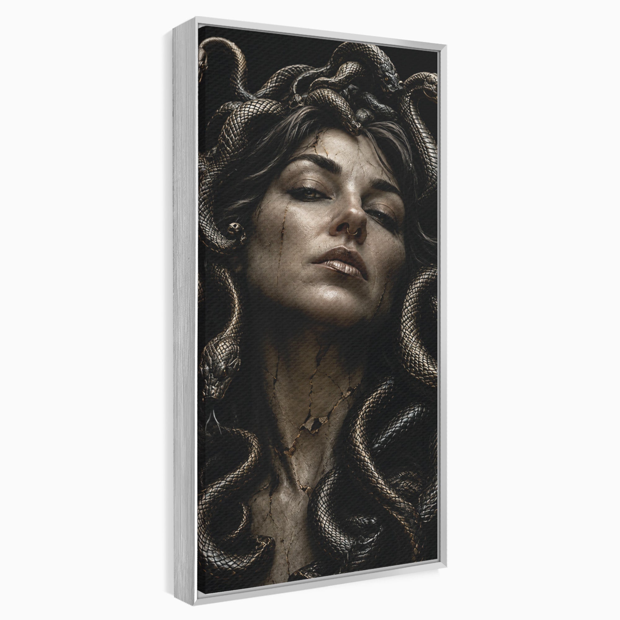 Tablou Canvas Premium LuxCanva® U1084, Meduza Moderna, Mitologie, Portret, Serpi, Meduza,  Dormitor, Culori Vibrante
