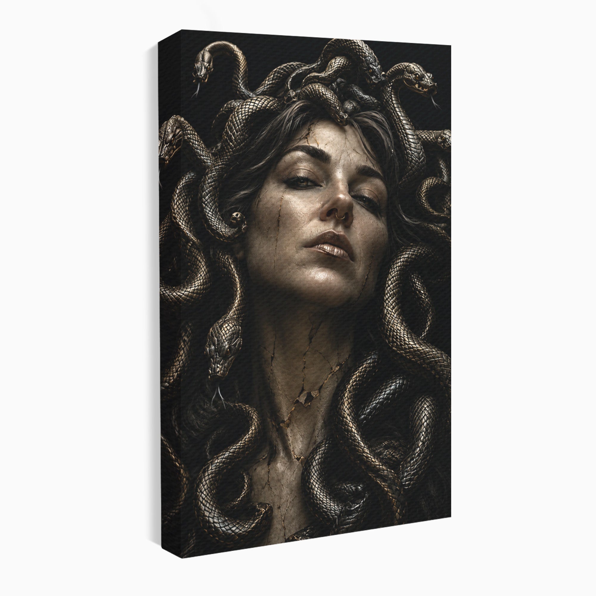 Tablou Canvas Premium LuxCanva® U1084, Meduza Moderna, Mitologie, Portret, Serpi, Meduza,  Dormitor, Culori Vibrante