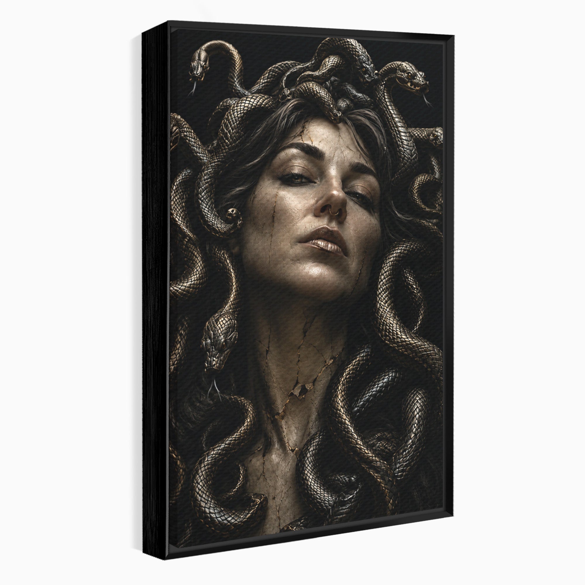 Tablou Canvas Premium LuxCanva® U1084, Meduza Moderna, Mitologie, Portret, Serpi, Meduza,  Dormitor, Culori Vibrante