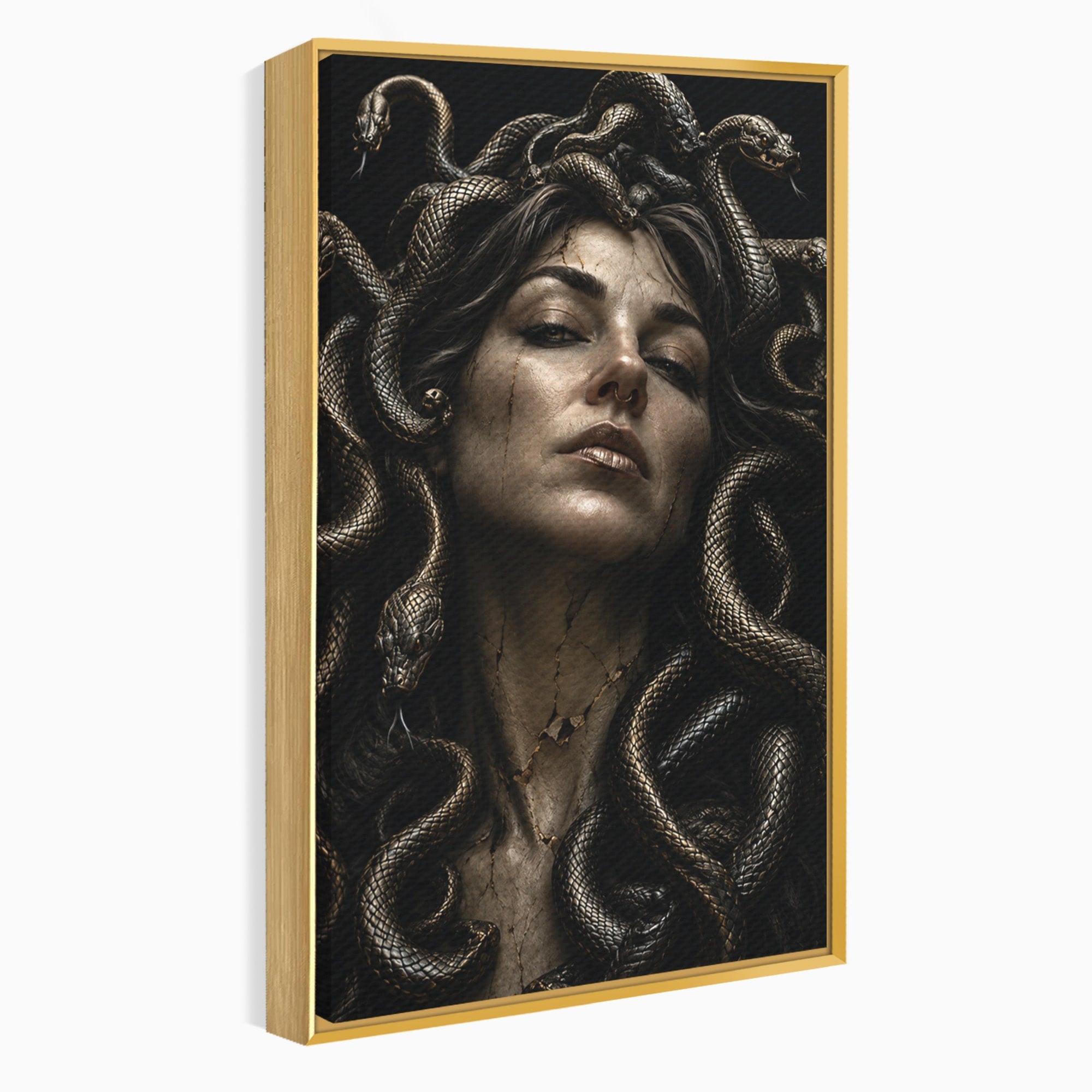 Tablou Canvas Premium LuxCanva® U1084, Meduza Moderna, Mitologie, Portret, Serpi, Meduza,  Dormitor, Culori Vibrante