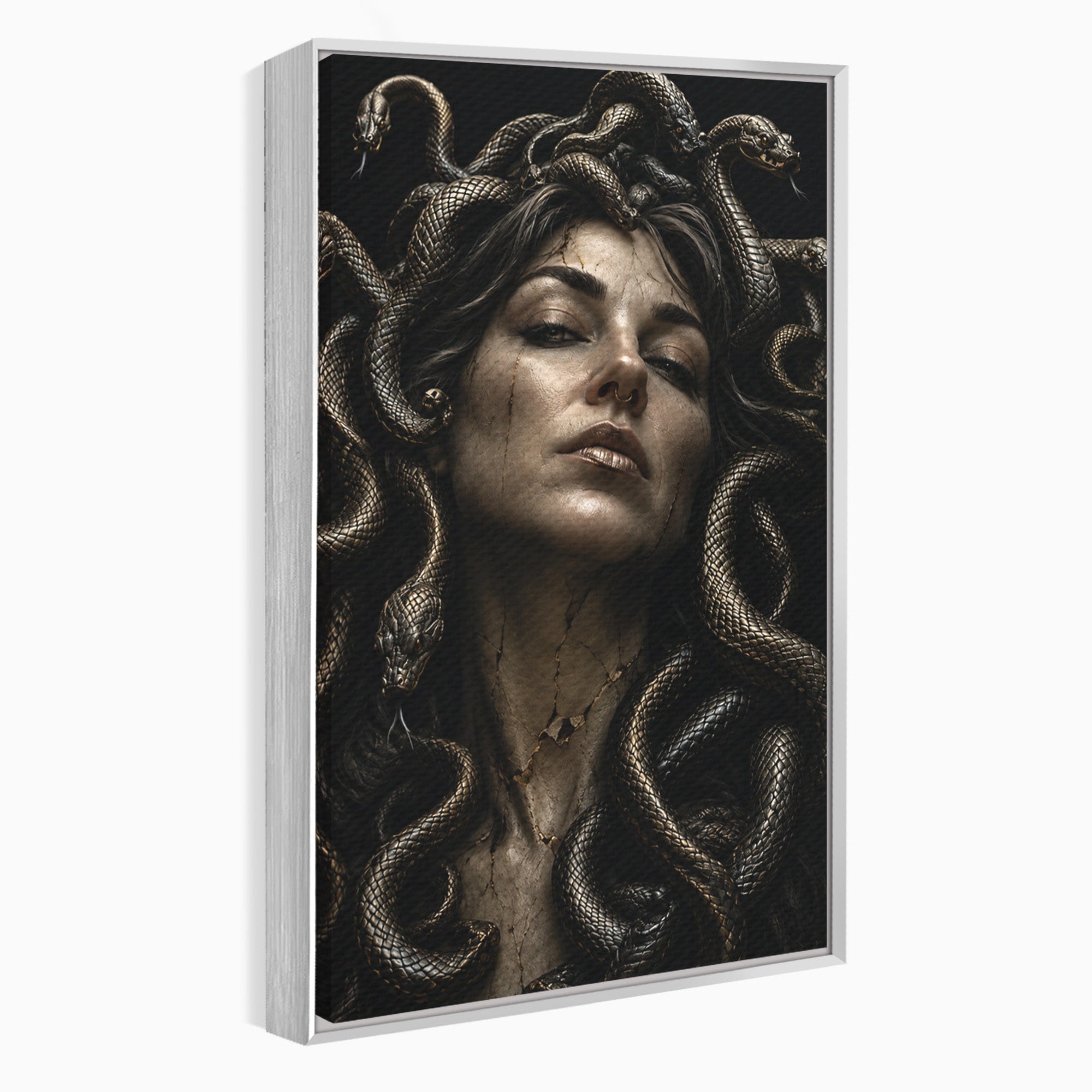 Tablou Canvas Premium LuxCanva® U1084, Meduza Moderna, Mitologie, Portret, Serpi, Meduza,  Dormitor, Culori Vibrante