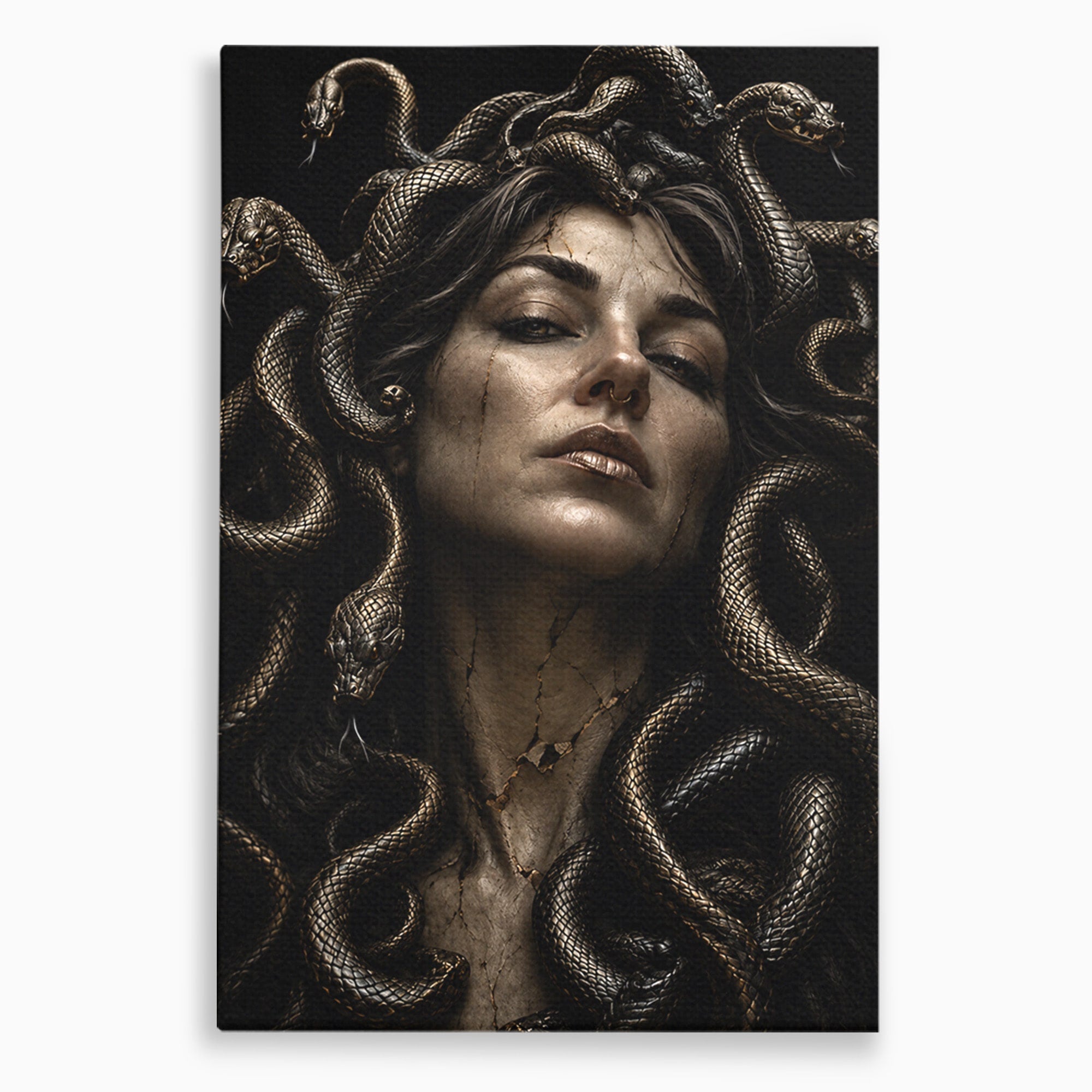 Tablou Canvas Premium LuxCanva® U1084, Meduza Moderna, Mitologie, Portret, Serpi, Meduza,  Dormitor, Culori Vibrante