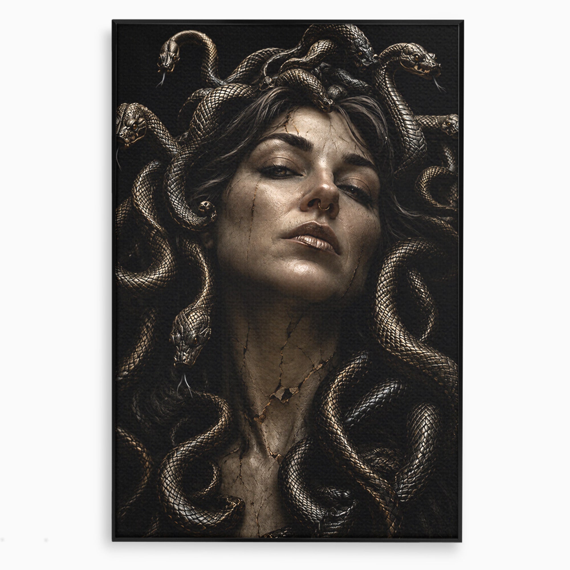 Tablou Canvas Premium LuxCanva® U1084, Meduza Moderna, Mitologie, Portret, Serpi, Meduza,  Dormitor, Culori Vibrante