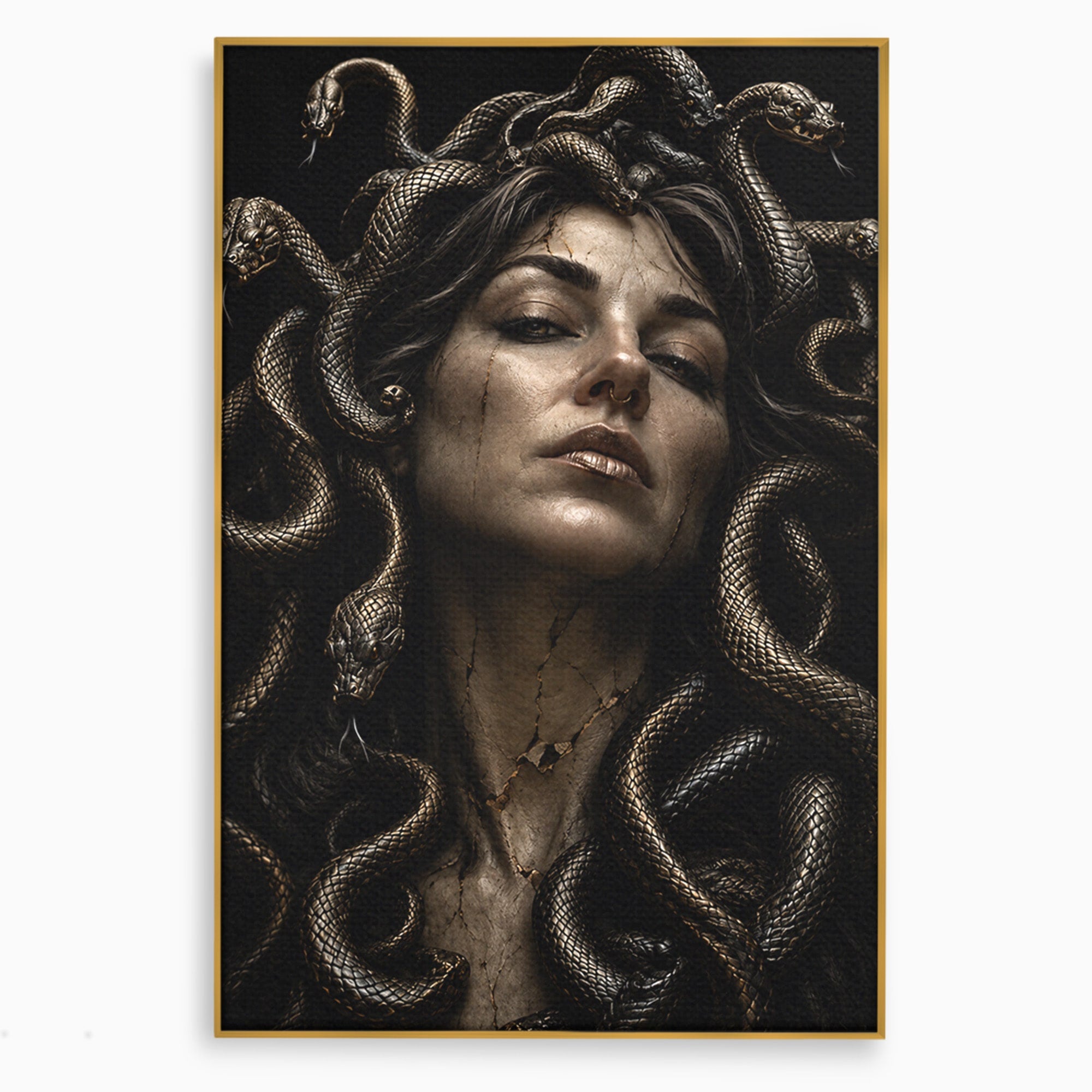 Tablou Canvas Premium LuxCanva® U1084, Meduza Moderna, Mitologie, Portret, Serpi, Meduza,  Dormitor, Culori Vibrante