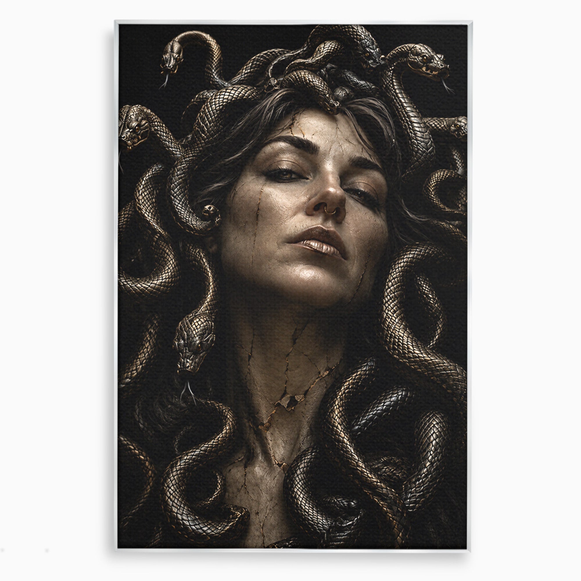 Tablou Canvas Premium LuxCanva® U1084, Meduza Moderna, Mitologie, Portret, Serpi, Meduza,  Dormitor, Culori Vibrante
