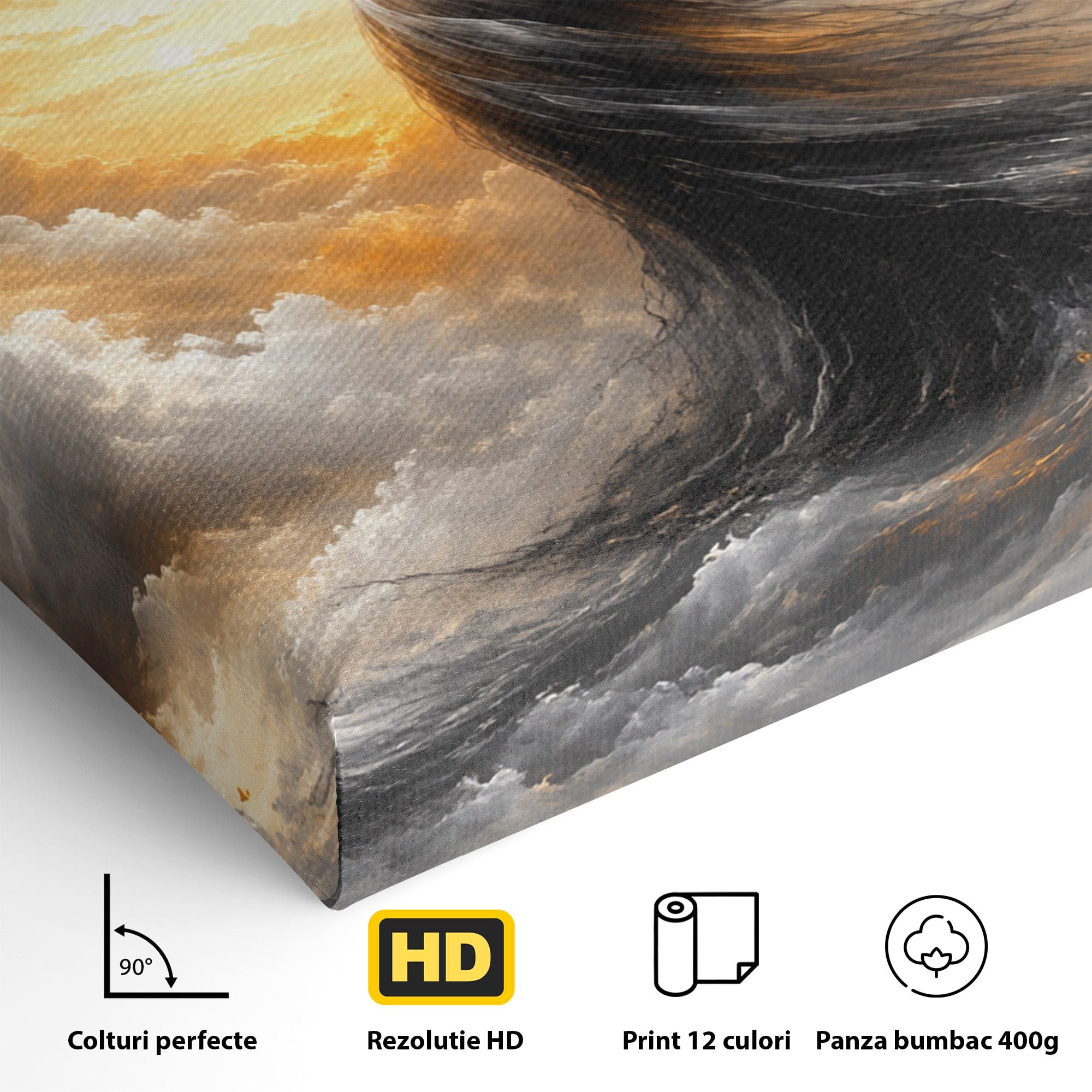 Tablou Canvas Premium LuxCanva® U1085, Femeie In Vant, Natura, Abstract, Iluzie, Femeie, Vant, Living, Dormitor, Culori Vibrante